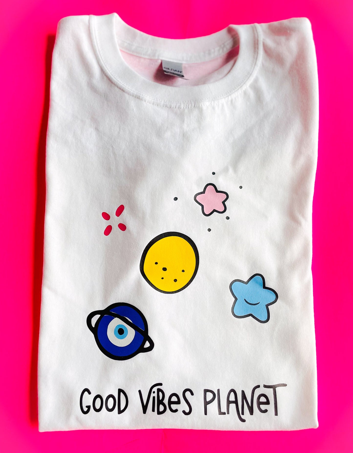 Good Vibes Planet Tshirt Evil Eye Tshirt Space Tshirt