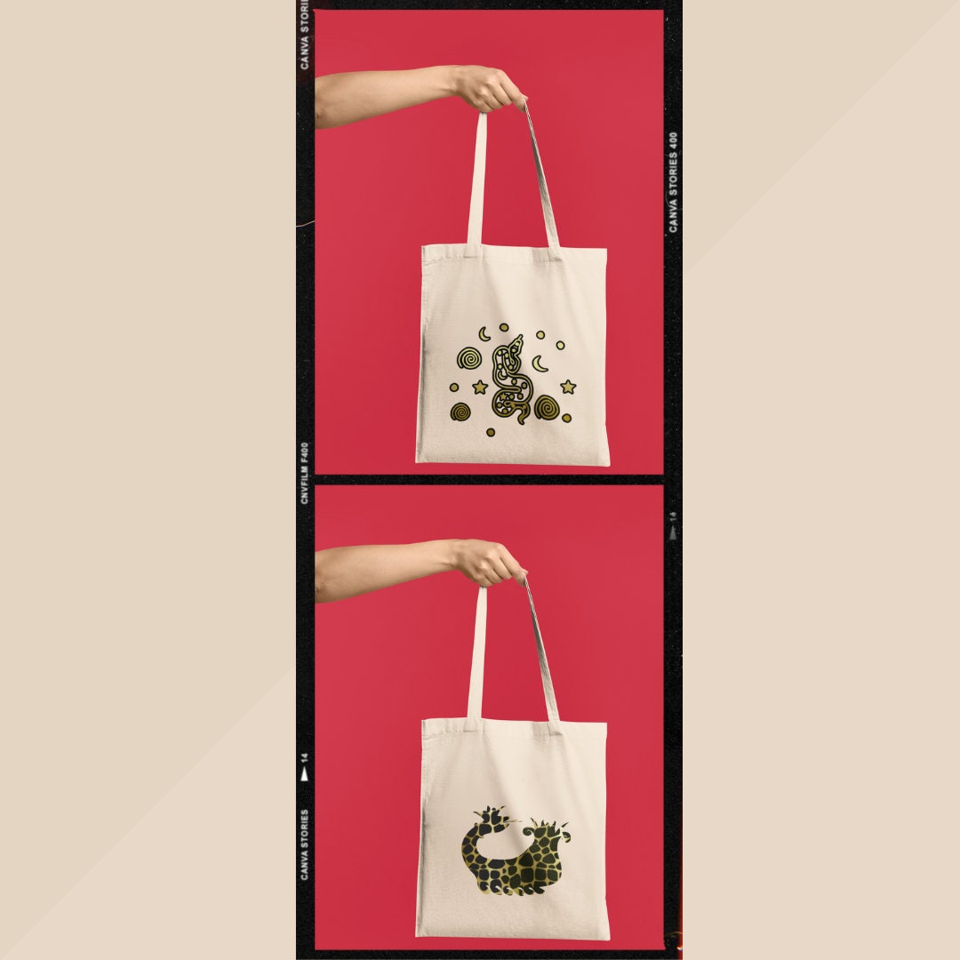 The Serpent Tote Bag Gold Snake Tote Bag