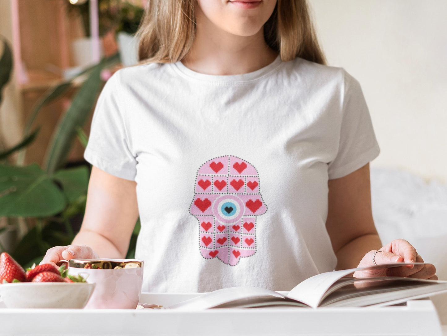 Hamsa Hand T shirt, Heart T shirt, Love Hamsa Hand T-shirt