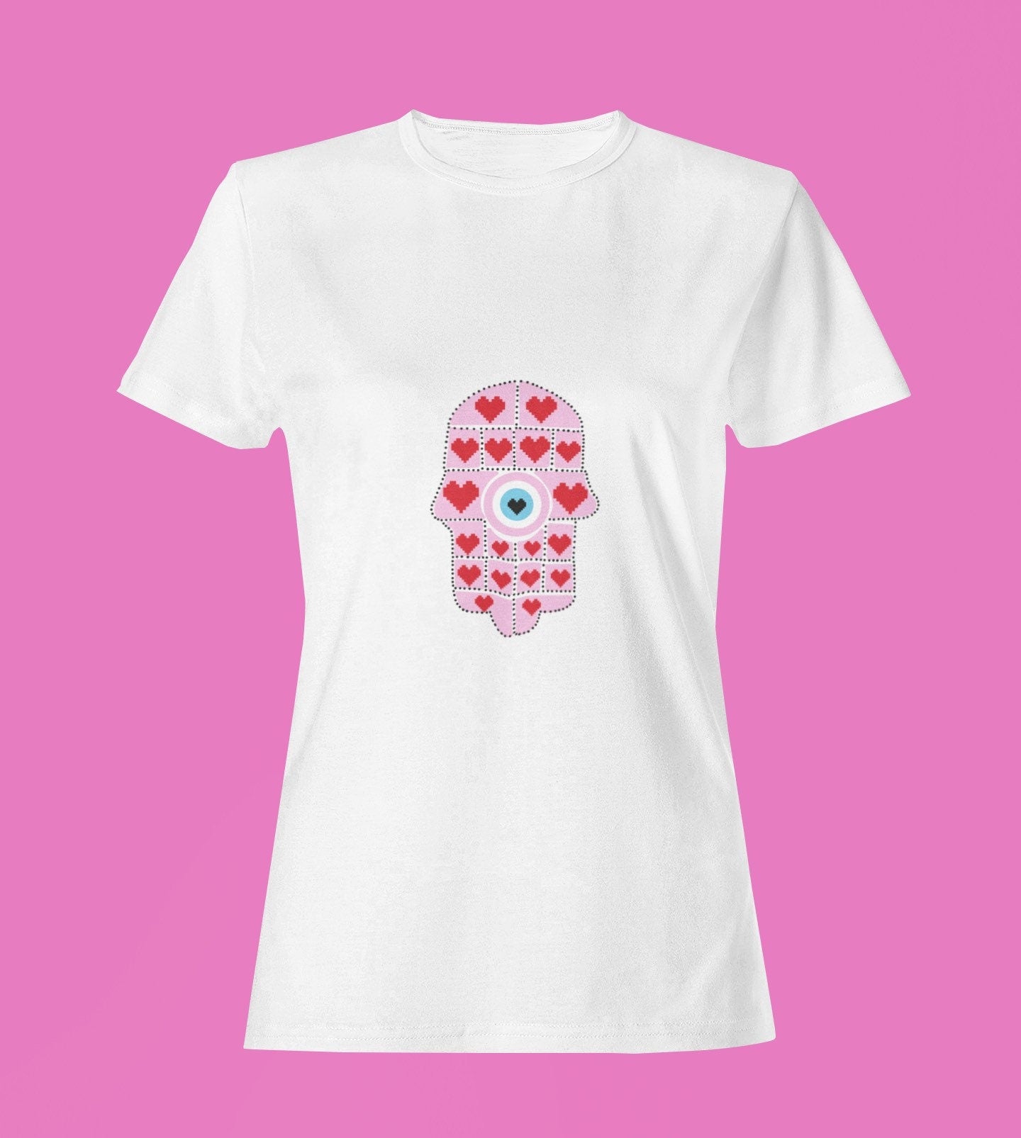 Hamsa Hand T shirt, Heart T shirt, Love Hamsa Hand T-shirt