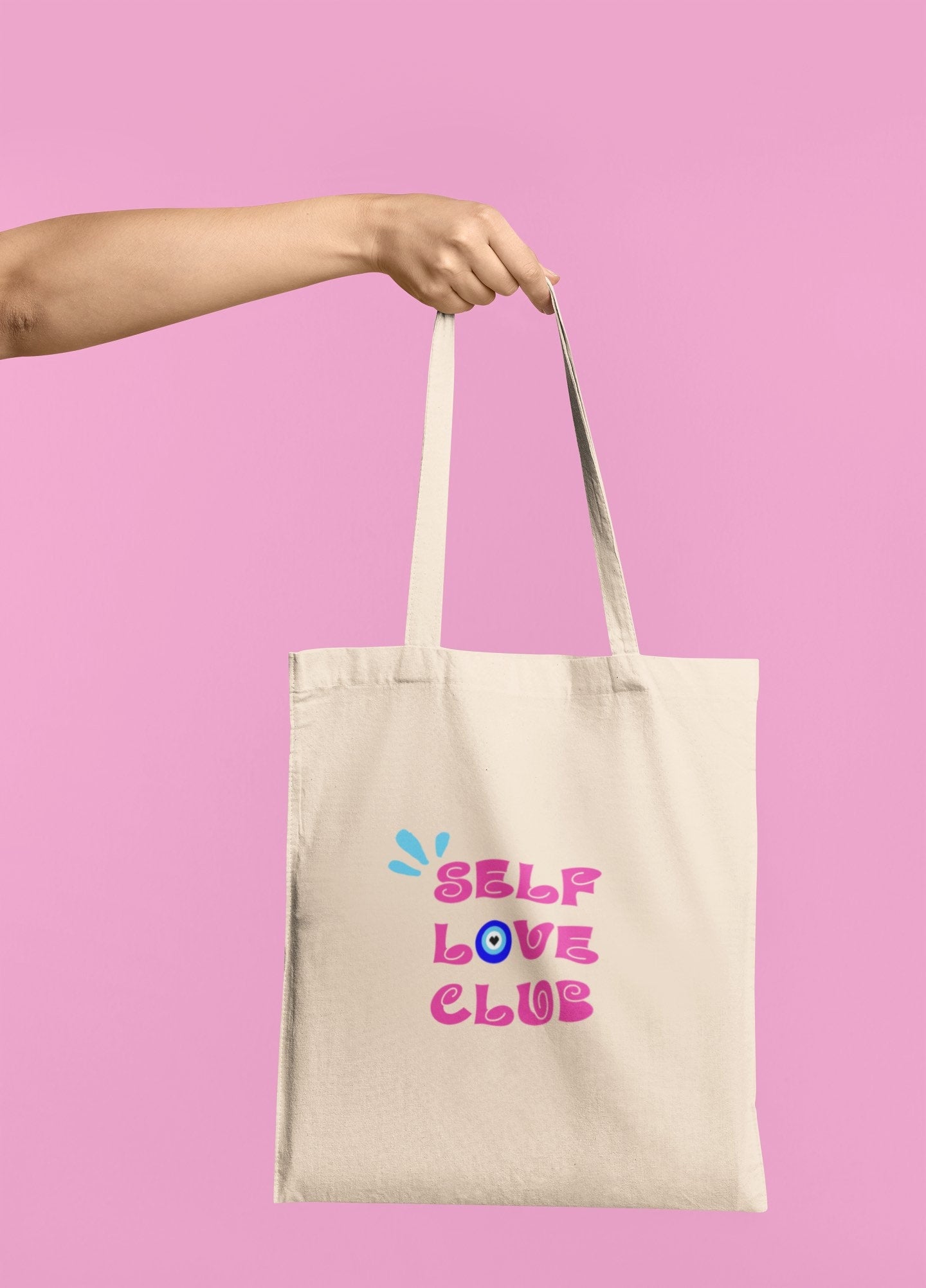 Self Love Club Tote Bag, Evil Eye Tote Bag