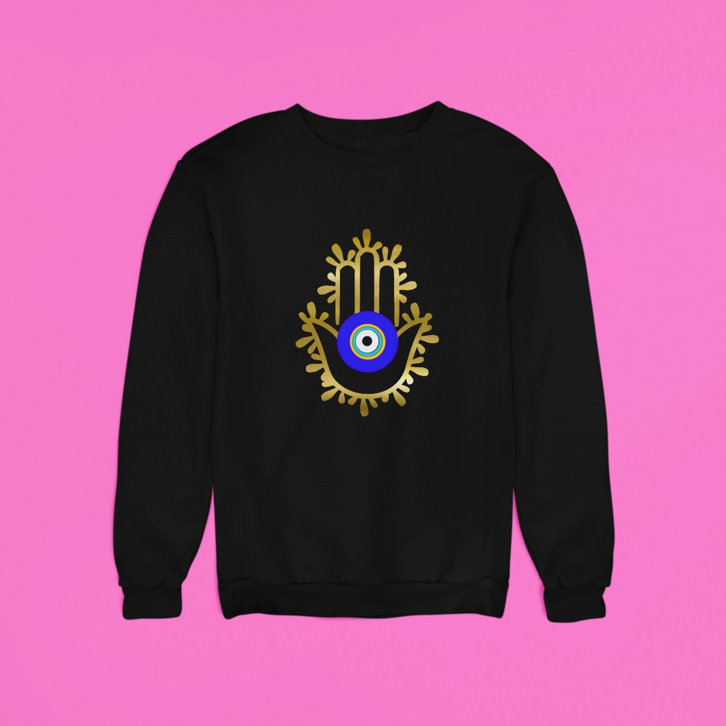 Hamsa Hand Evil Eye Sweatshirt, Amida Eye Hamsa Hand Sweatshirt, Boho Sweatshirt, Hamsa Hand Clothes