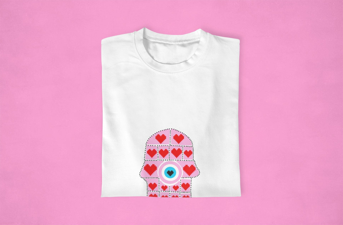 Hamsa Hand T shirt, Heart T shirt, Love Hamsa Hand T-shirt