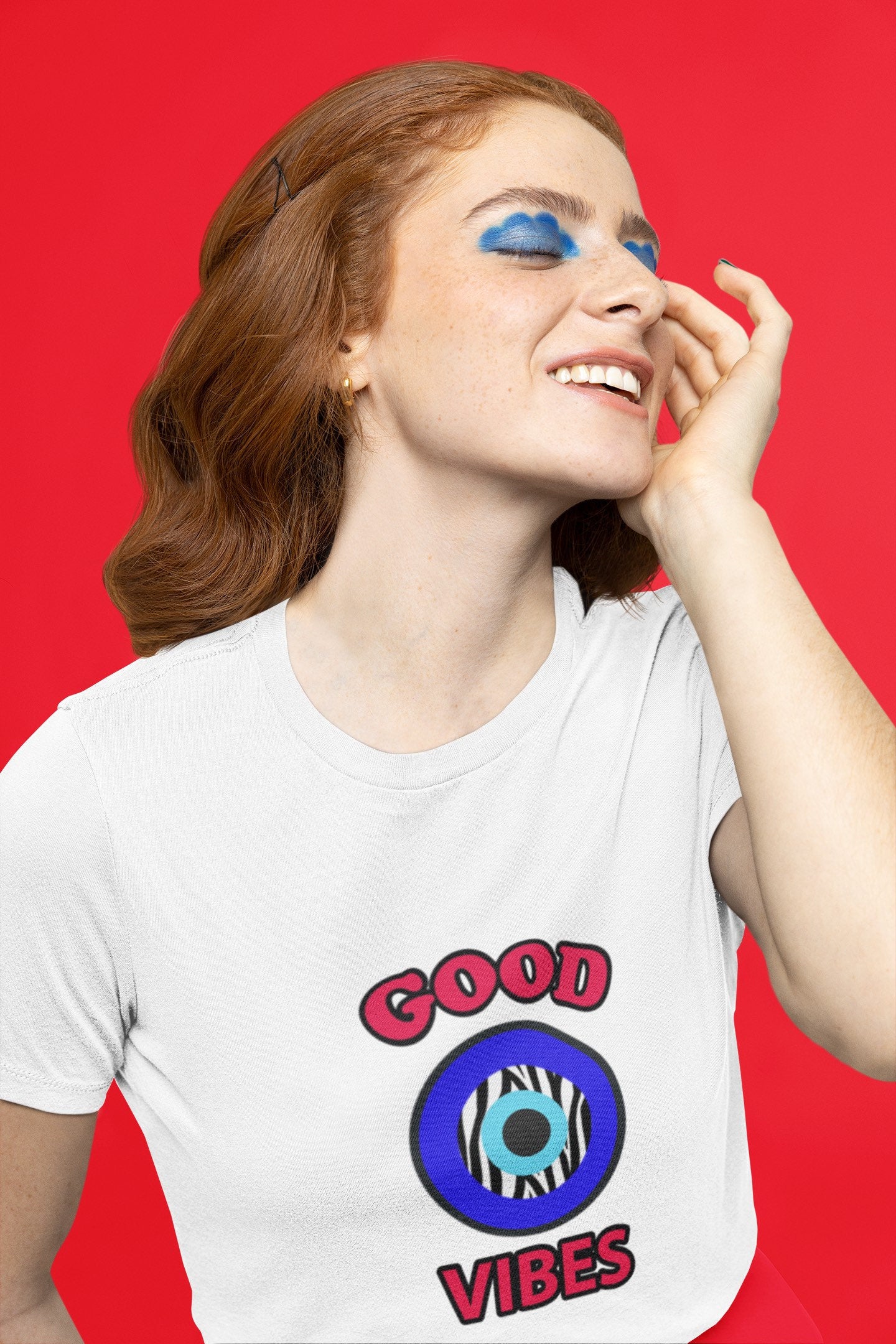 Good Vibes Evil Eye Zebra Print T shirt, Good Vibes T shirt, Zebra Print Tshirt, Evil Eye T shirt