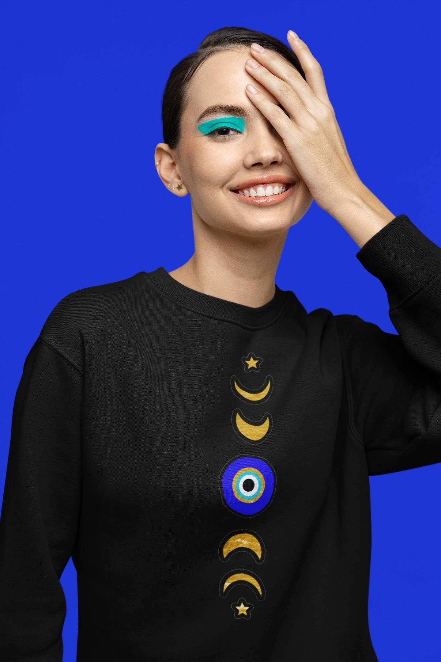 Moon Phases Evil Eye Sweatshirt, Moon Phases Sweatshirt, Spiritual Sweatshirt