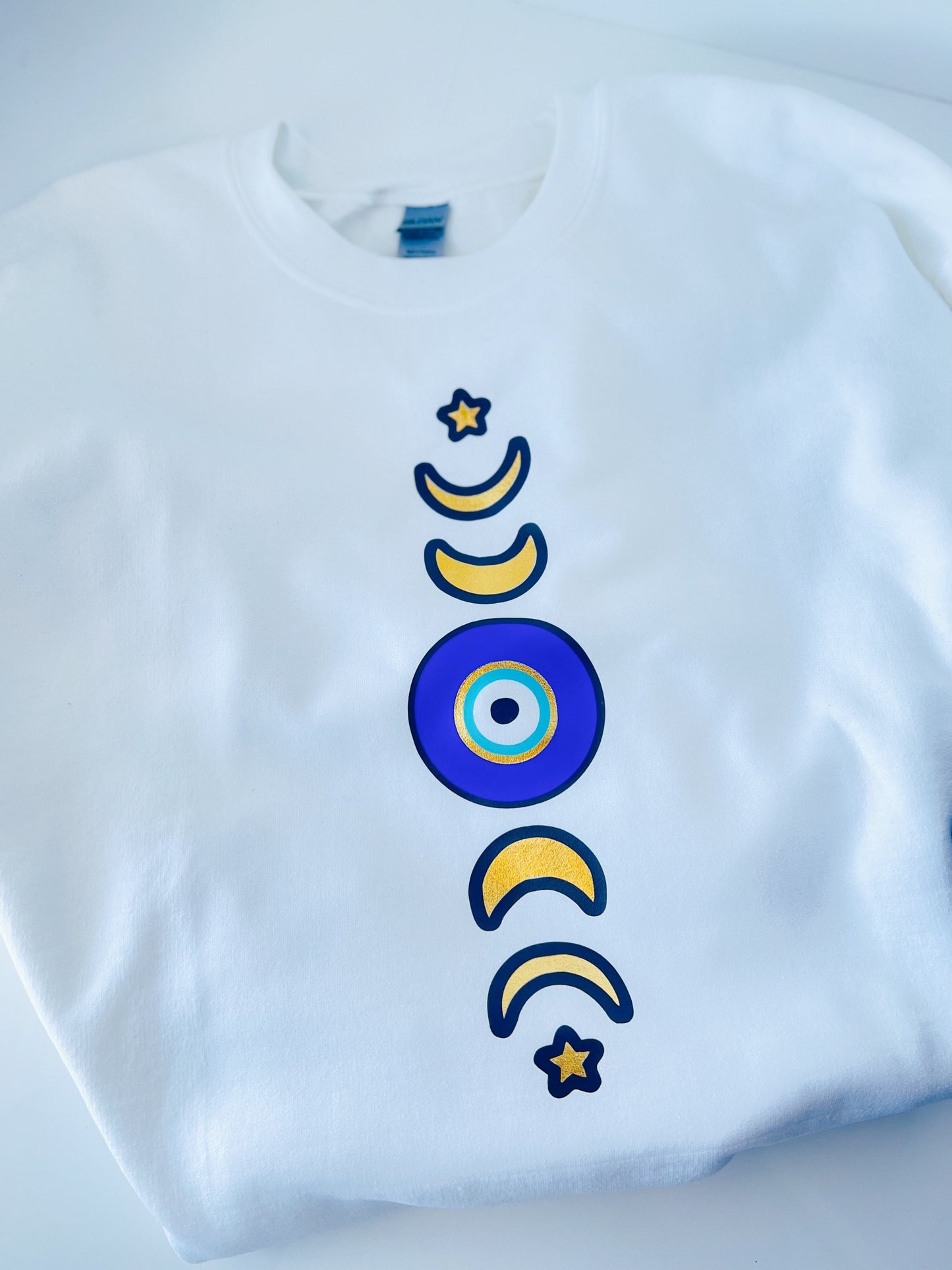 Moon Phases Evil Eye Sweatshirt, Moon Phases Sweatshirt, Spiritual Sweatshirt