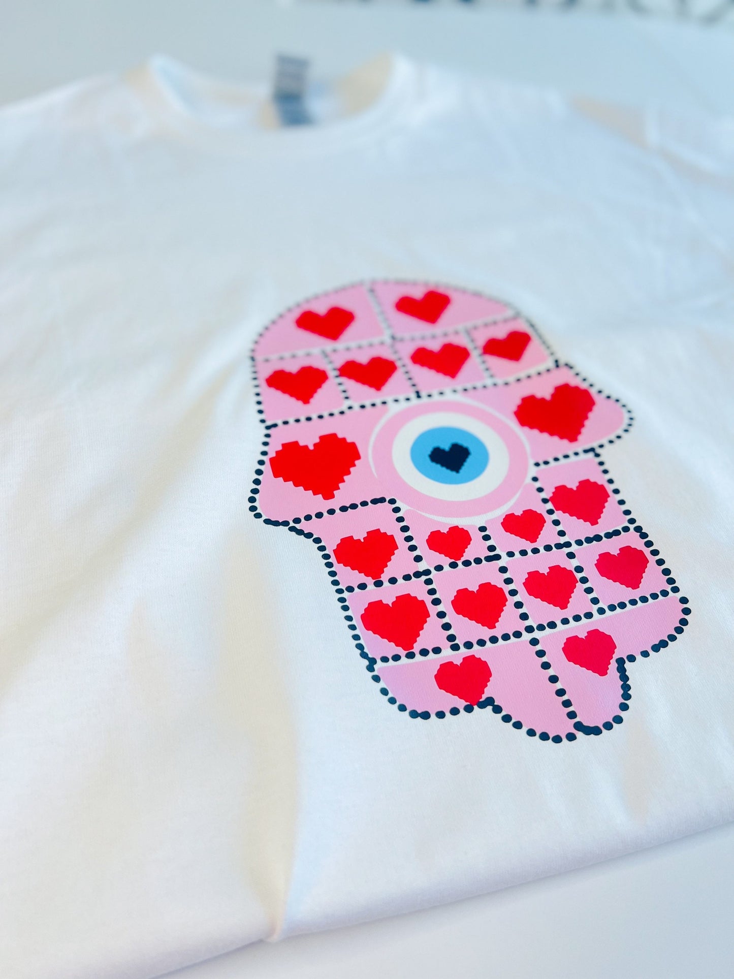 Hamsa Hand T shirt, Heart T shirt, Love Hamsa Hand T-shirt