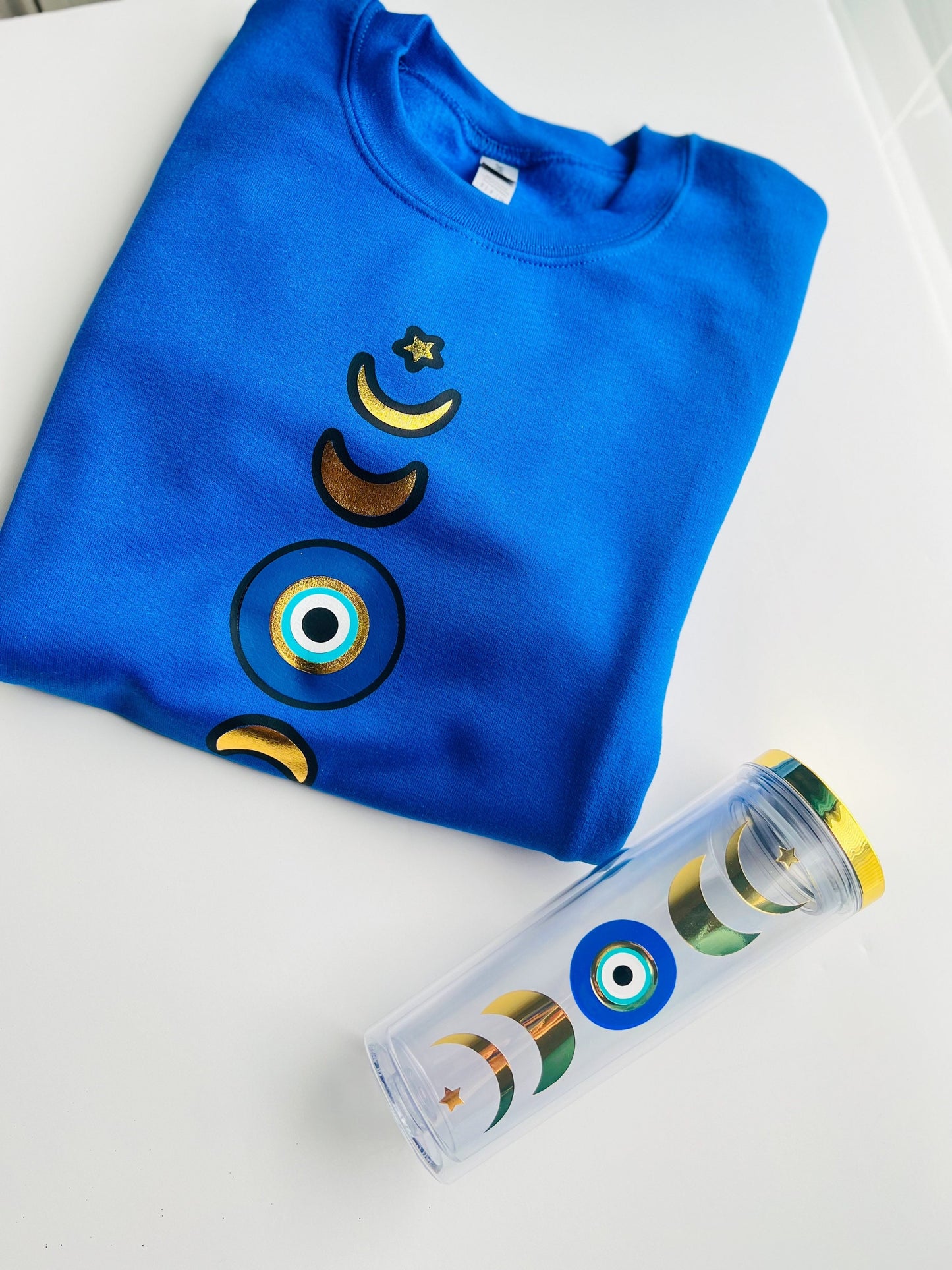 Moon Phases Evil Eye Sweatshirt, Moon Phases Sweatshirt, Spiritual Sweatshirt