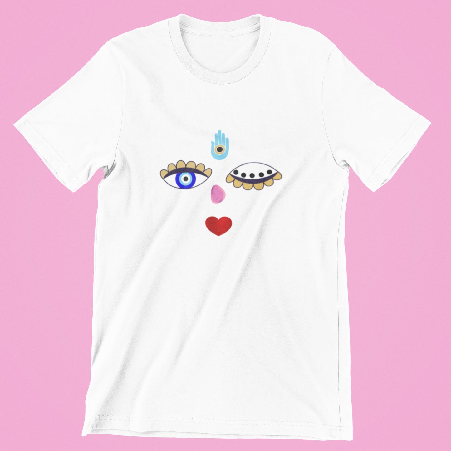 Good Vibes Elements T shirt, Evil Eye T shirt, Hamsa Hand T shirt, Woman Face T shirt