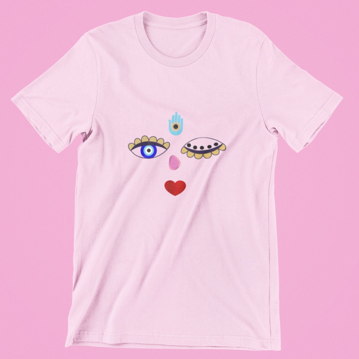 Good Vibes Elements T shirt, Evil Eye T shirt, Hamsa Hand T shirt, Woman Face T shirt