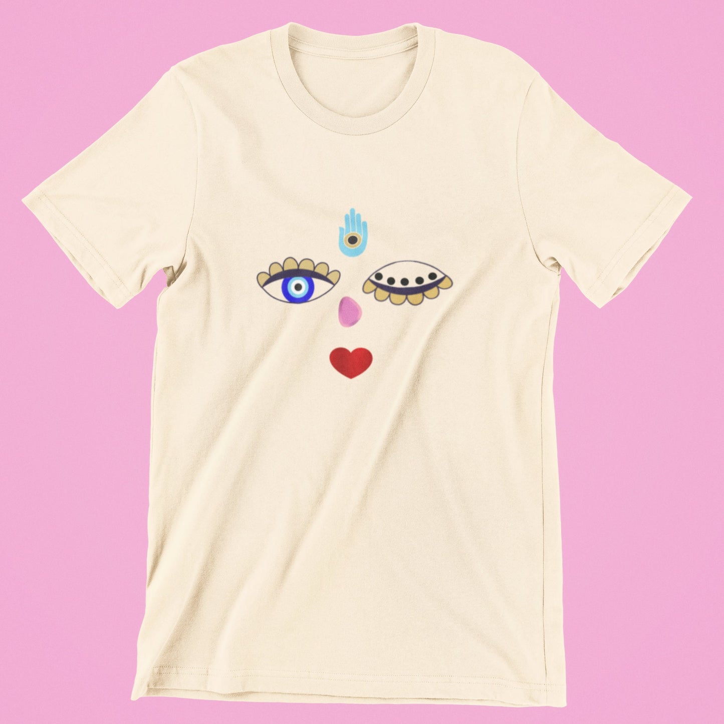 Good Vibes Elements T shirt, Evil Eye T shirt, Hamsa Hand T shirt, Woman Face T shirt