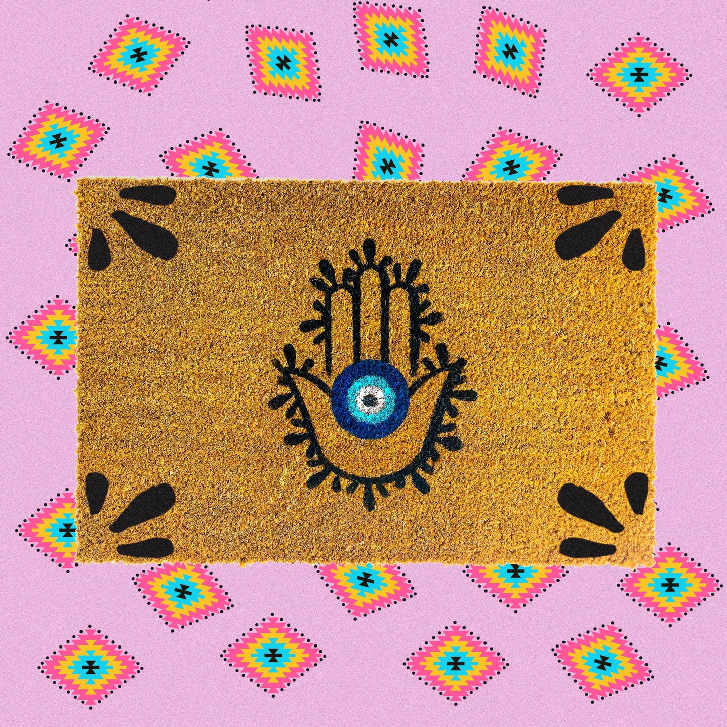 Hamsa Hand Evil Eye Doormat