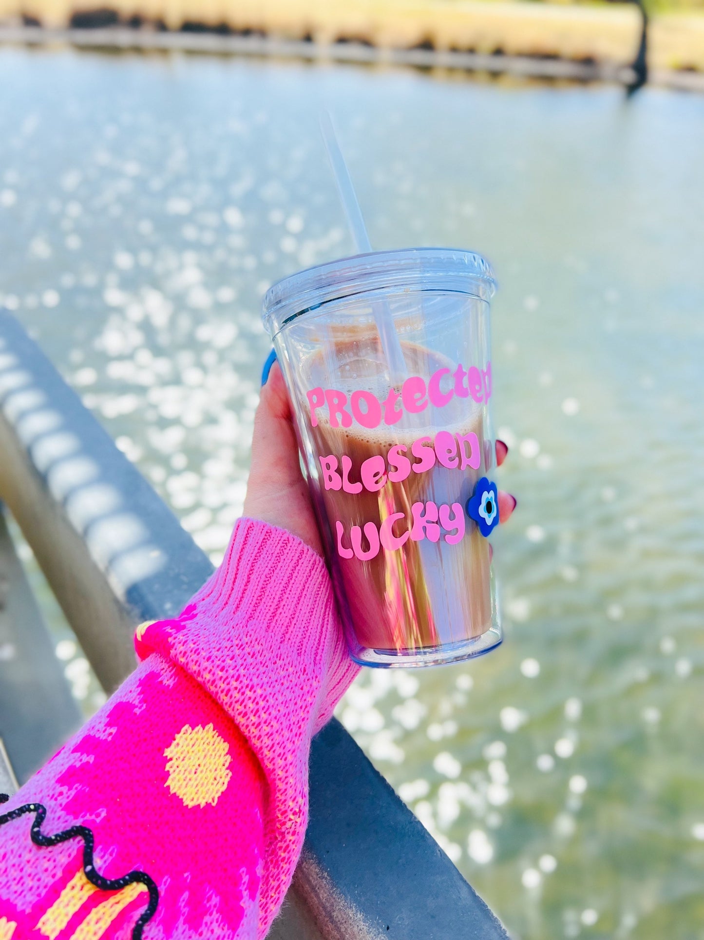 Protected, Blessed, Lucky Evil Eye Tumbler, Evil Eye Tumbler