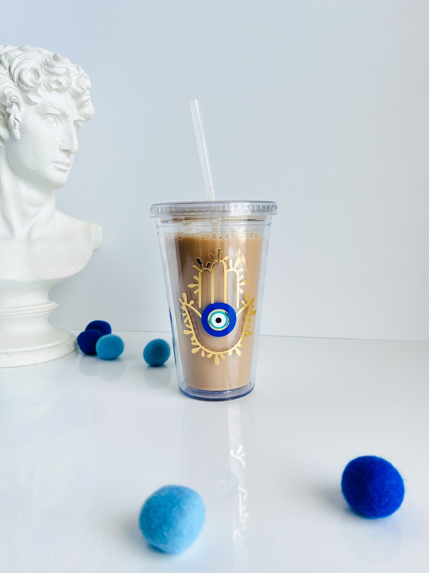 Hamsa Hand With Evil Eye Tumbler, Evil Eye Tumbler, Hamsa Hand Tumbler