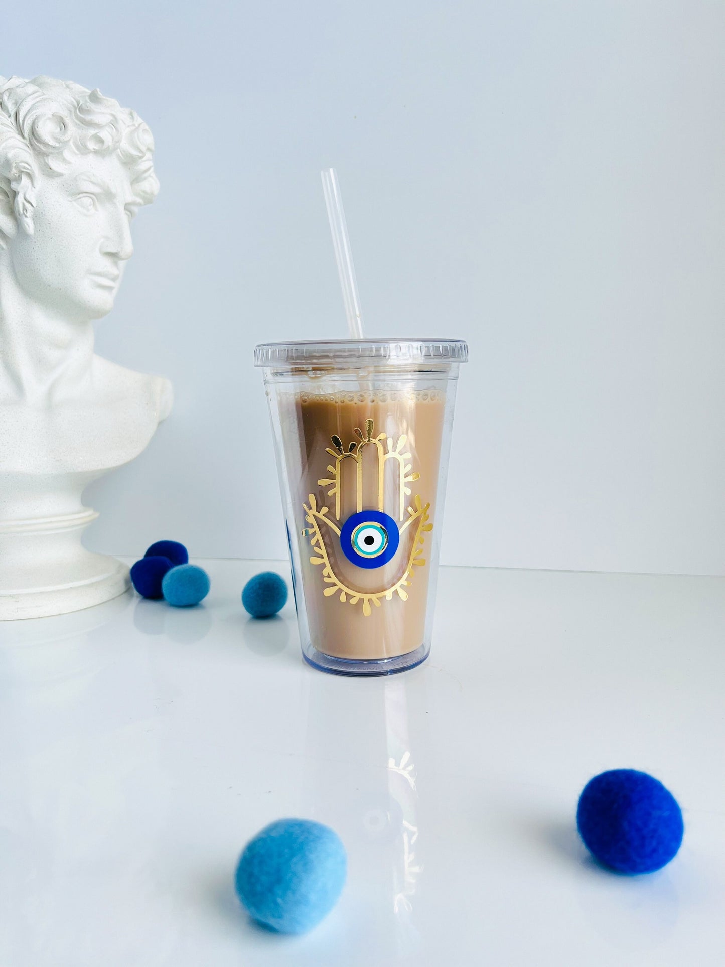 Hamsa Hand With Evil Eye Tumbler, Evil Eye Tumbler, Hamsa Hand Tumbler