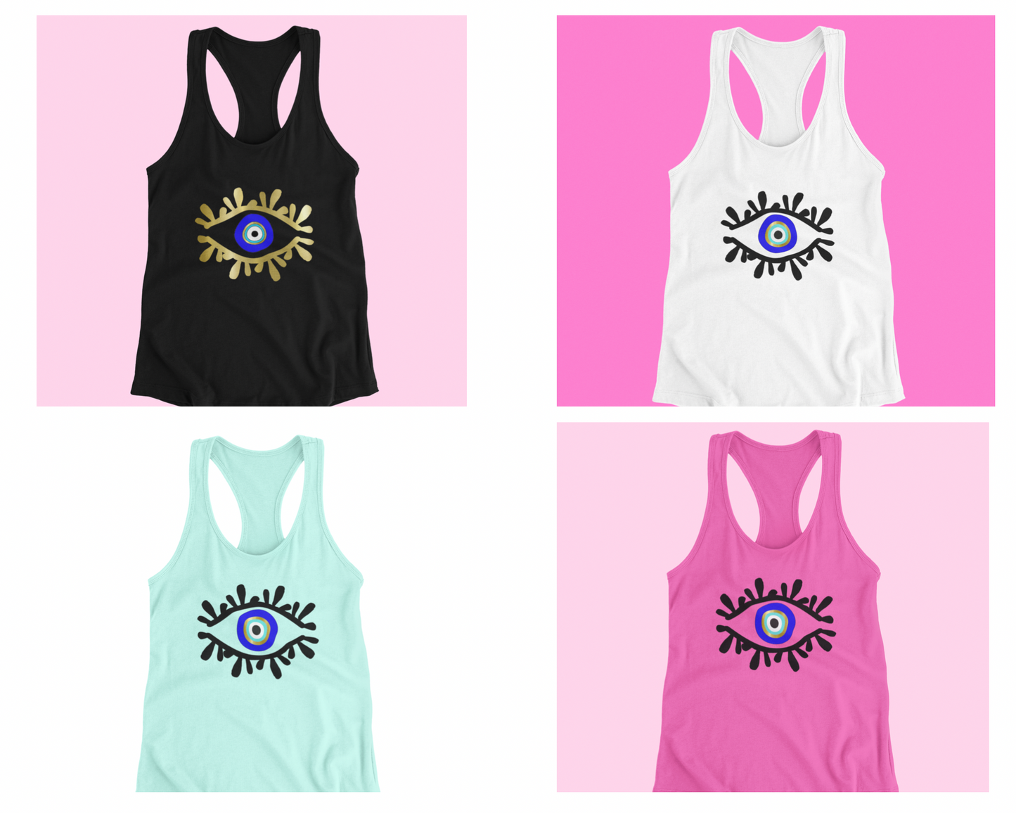 Amida Eye Racer back Tank Top, Evil Eye Tank Top