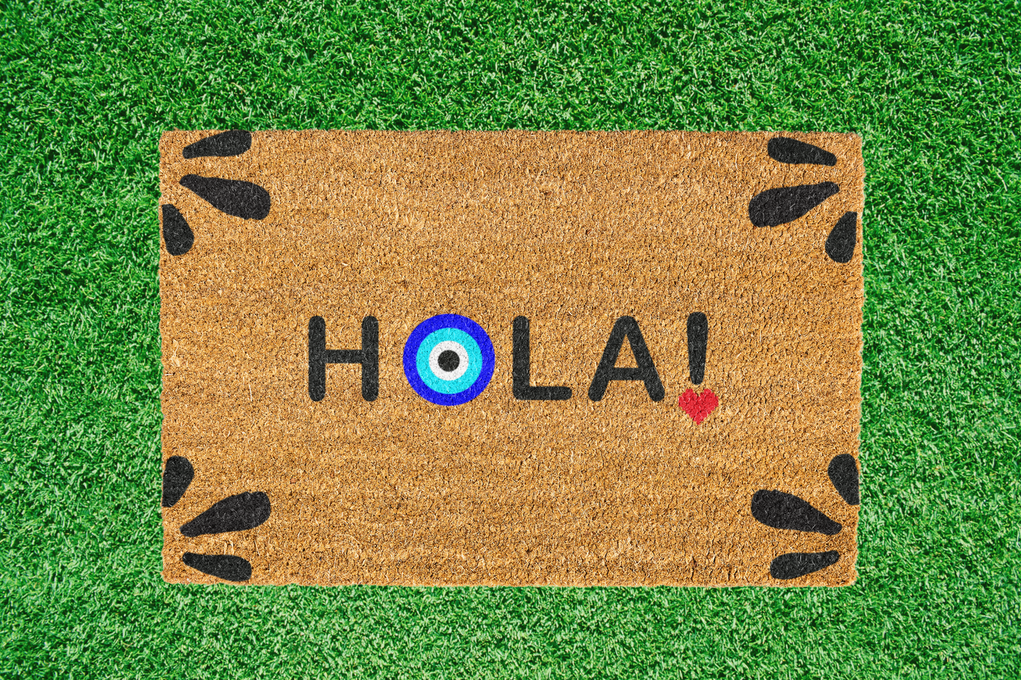 Hola! Doormat With Evil Eye