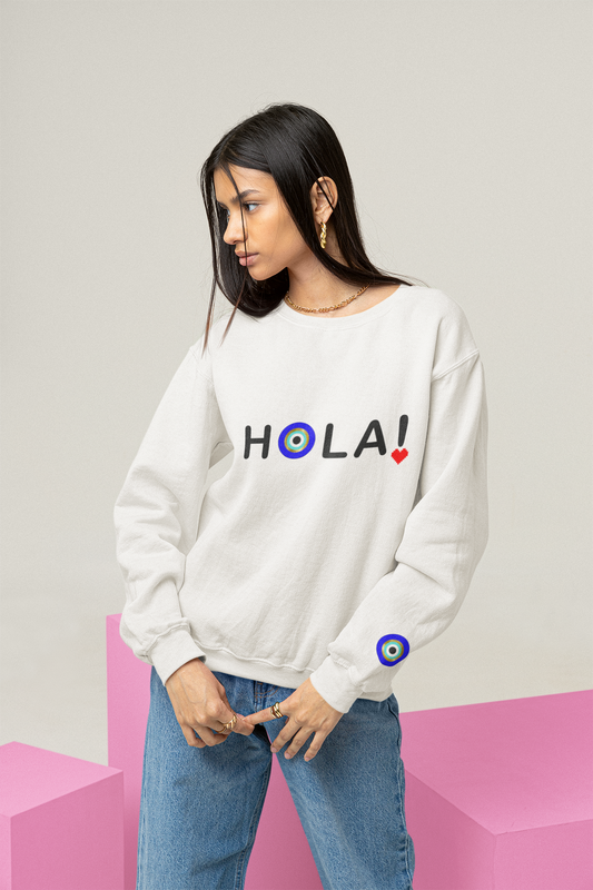 Hola! Sweatshirt With Evil Eye