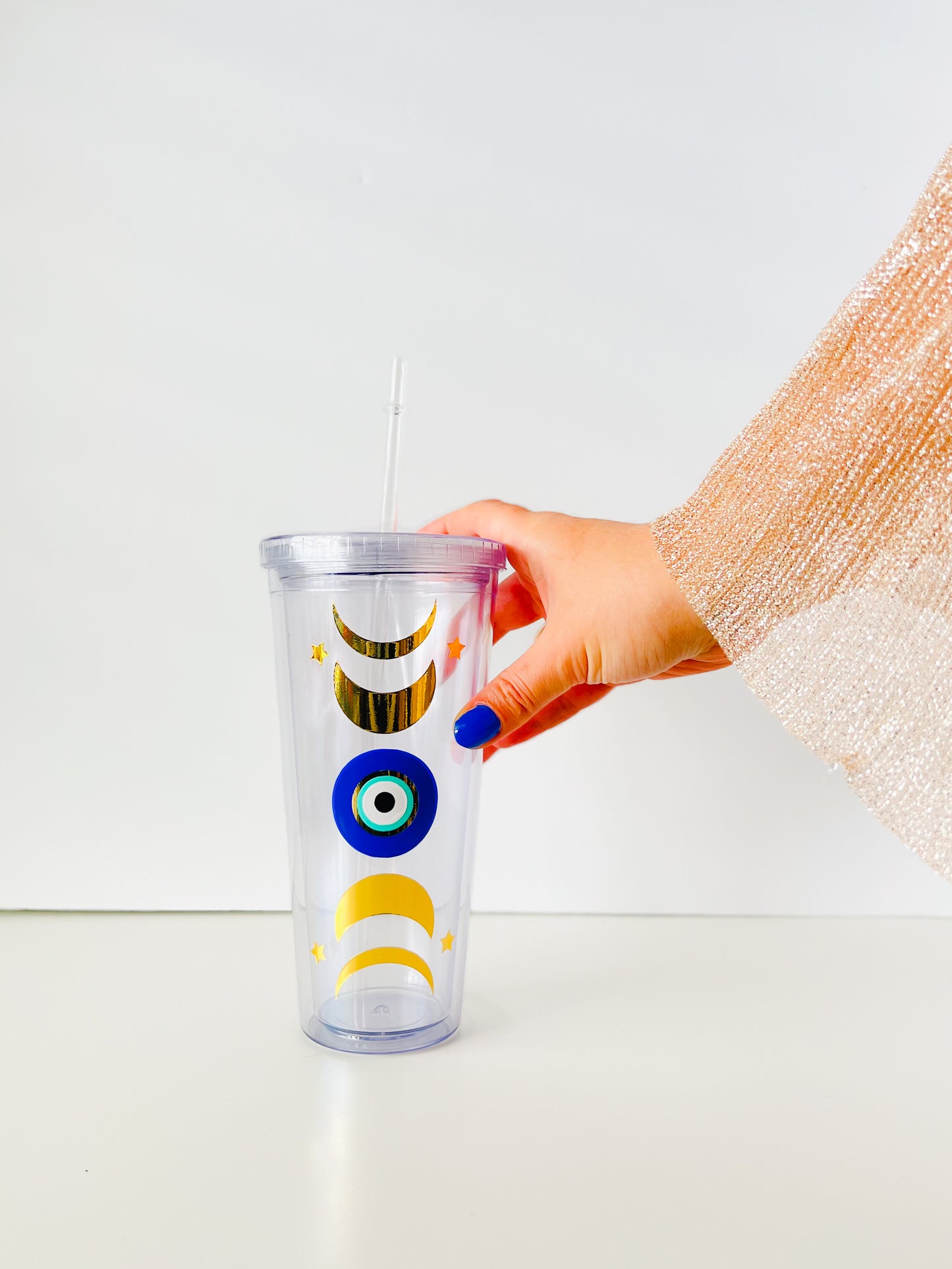 Moon Phase With Evil Eye Tumbler