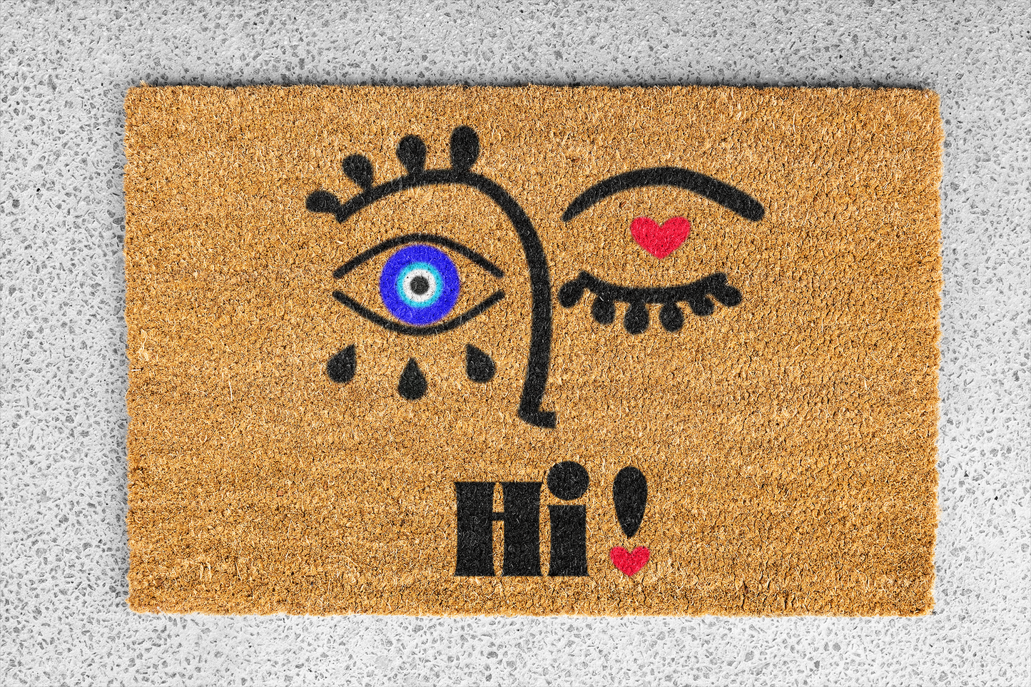 Amida Evil Eye Doormat, Woman Face Hi Doormat