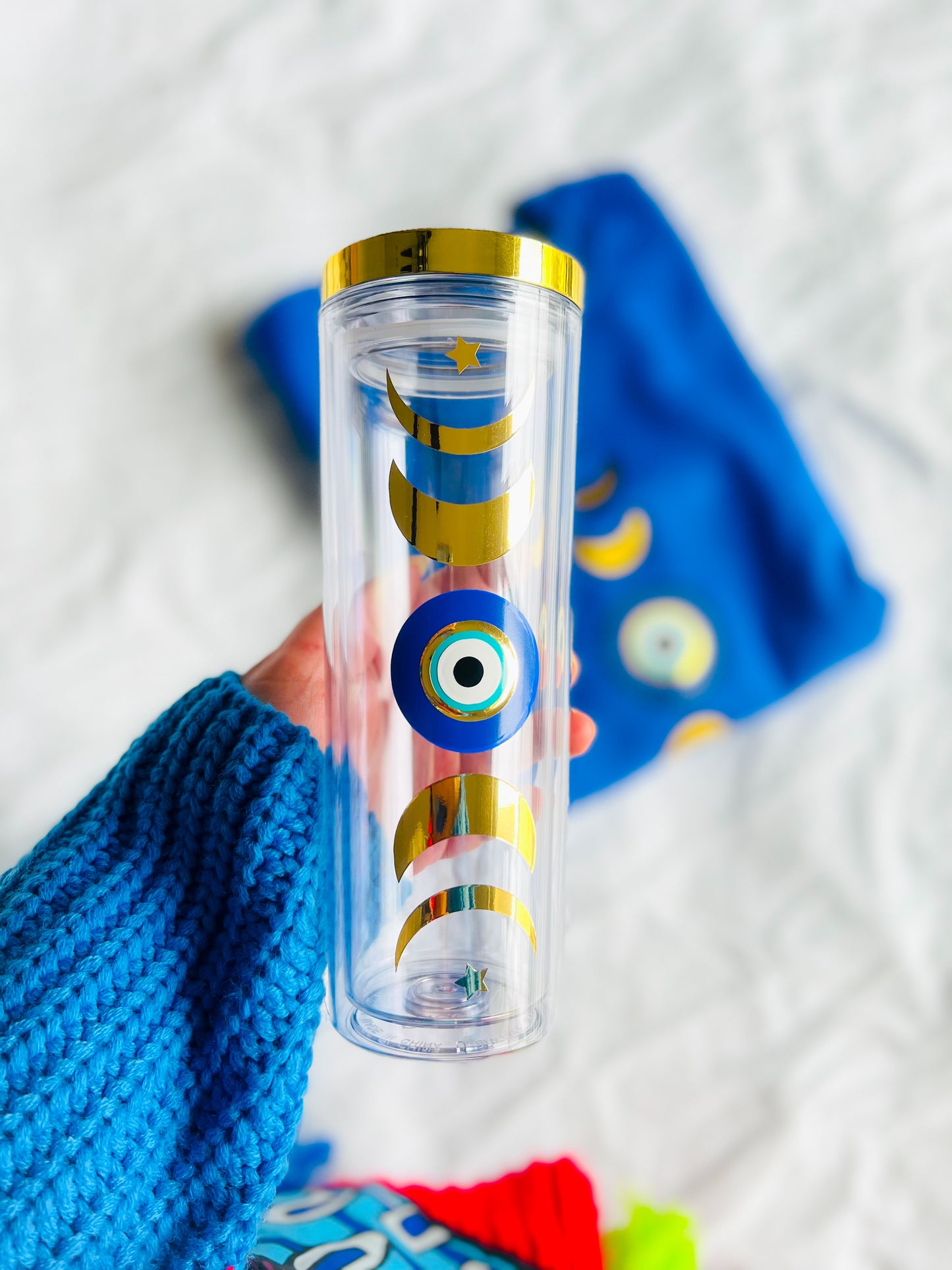 Moon Phases Evil Eye Tumbler, Custom Tumbler, Evil Eye Tumbler, Moon Phase Tumbler, Boho Gift