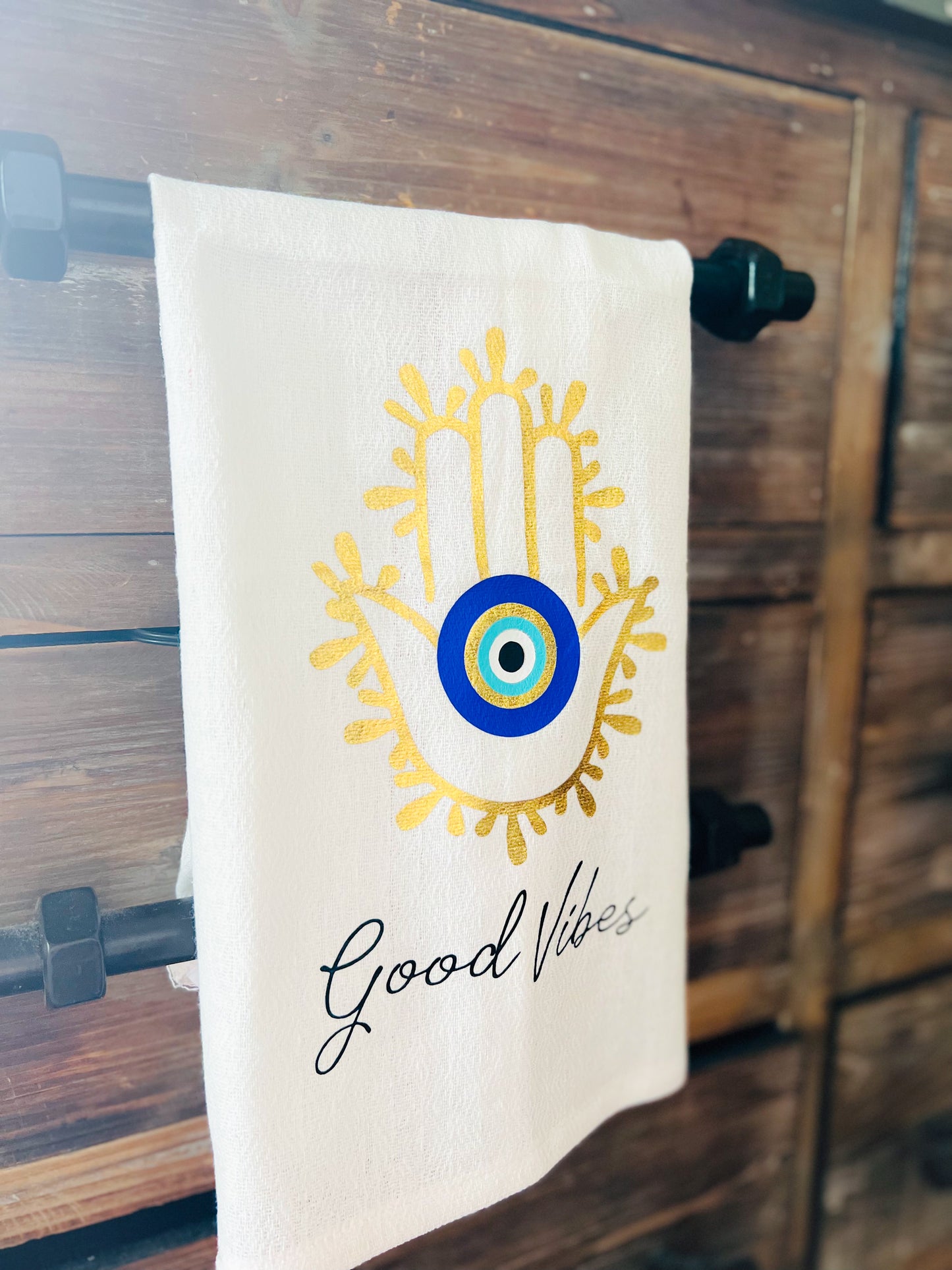 Hamsa Hand with Amida Eye Dish Towel