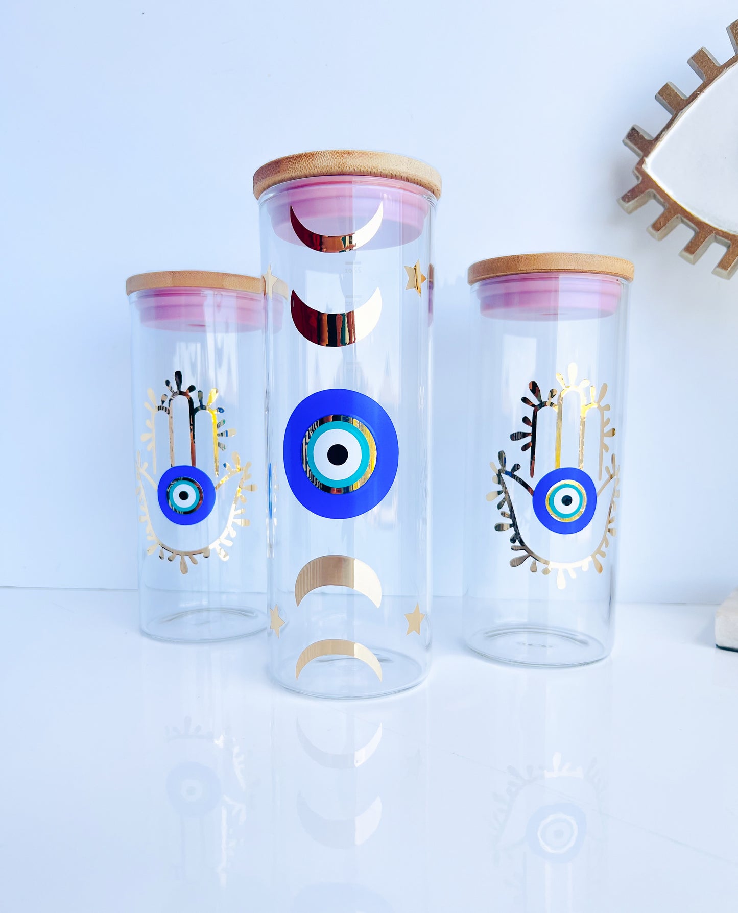 Moon Phases Pink Glass Tumbler