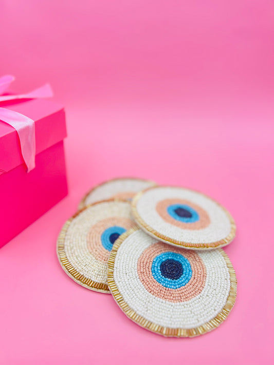 Beaded Evil Eye Coaster