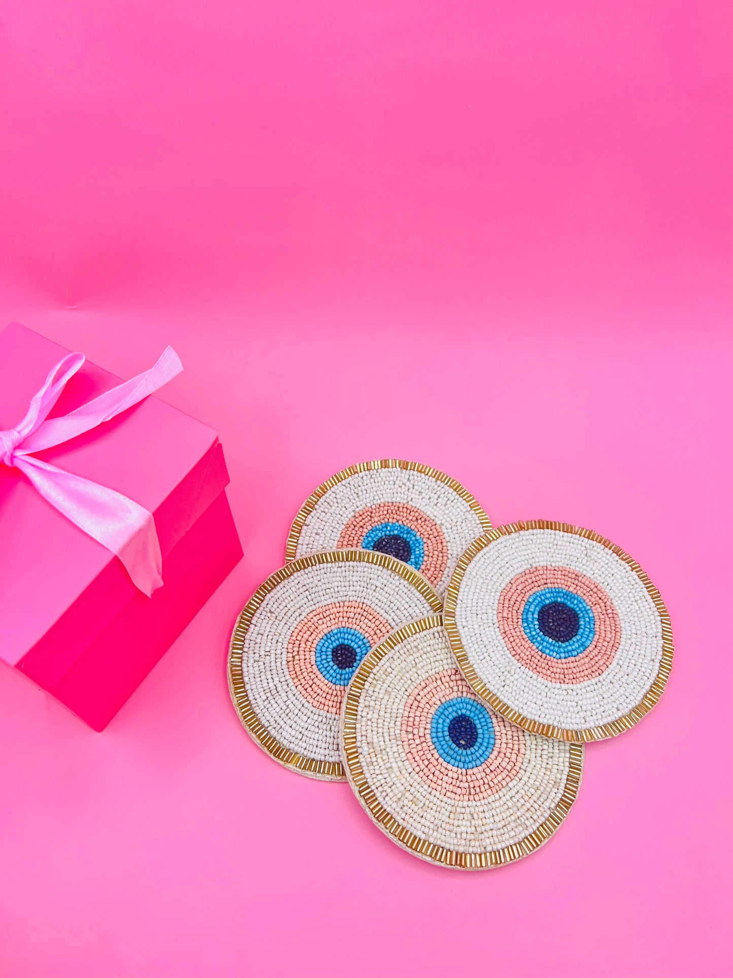 Beaded Evil Eye Coaster