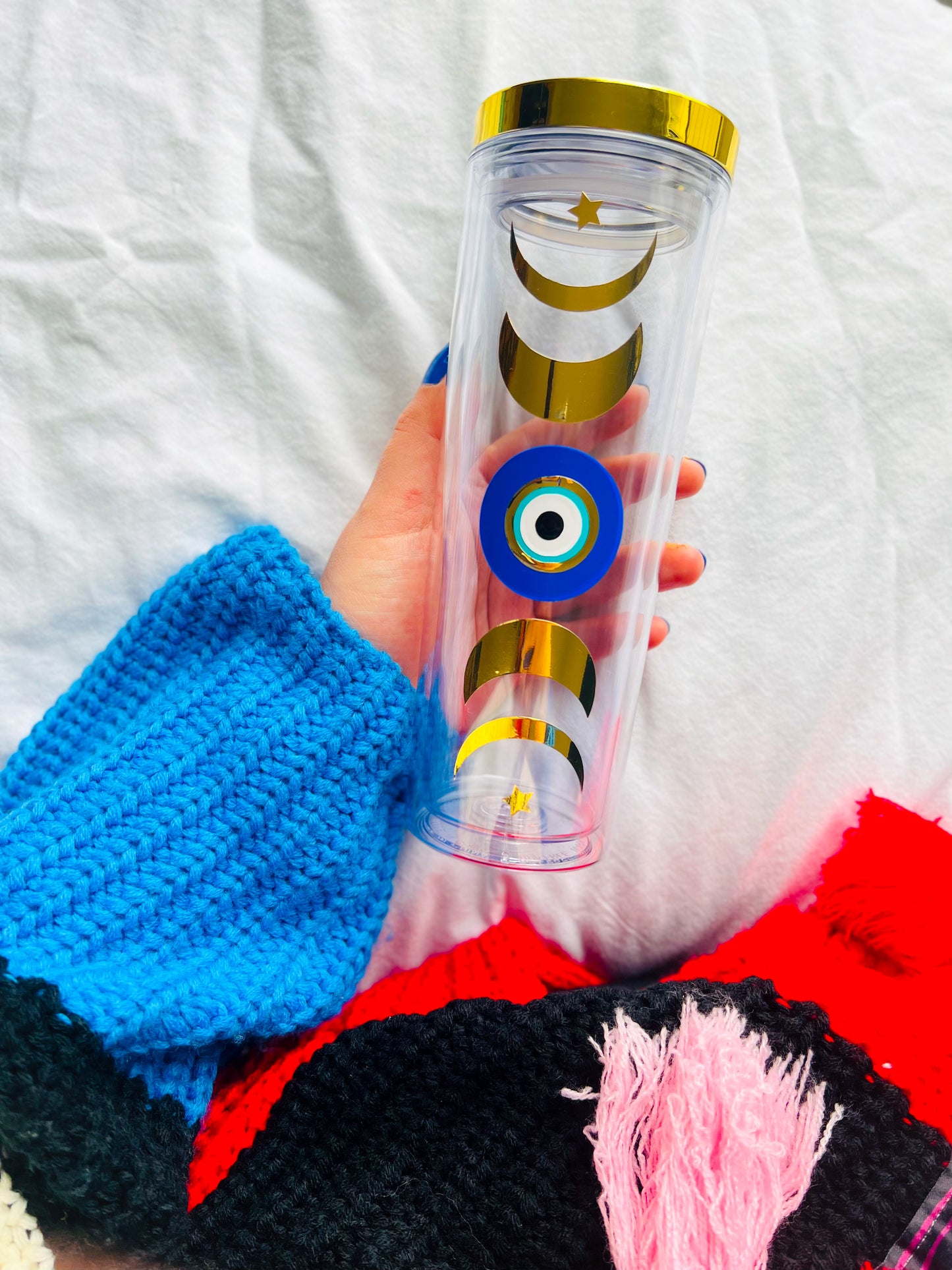 Moon Phases Evil Eye Tumbler, Custom Tumbler, Evil Eye Tumbler, Moon Phase Tumbler, Boho Gift