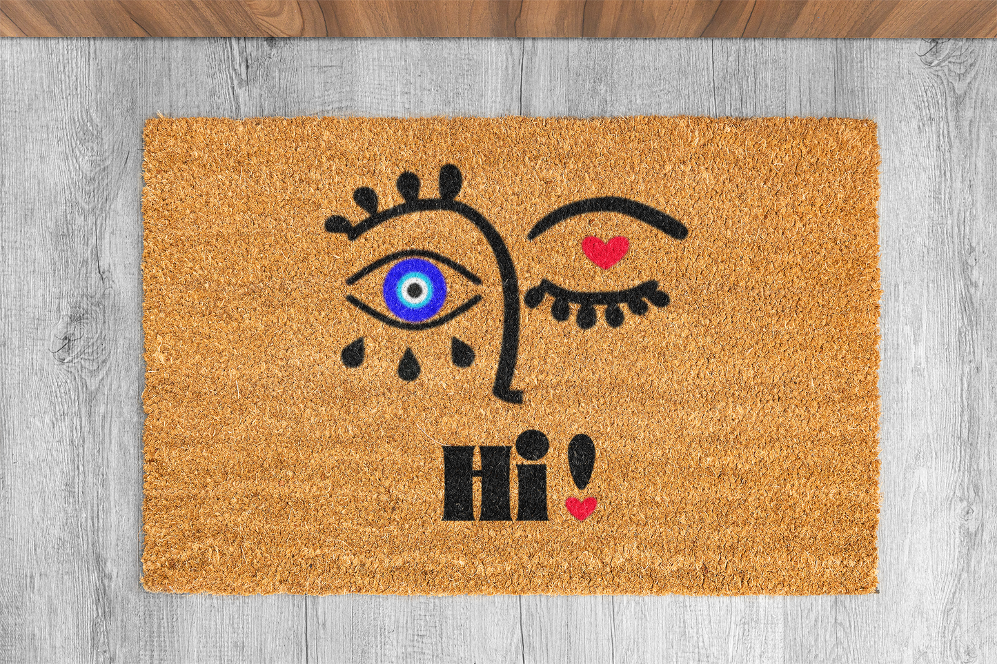 Amida Evil Eye Doormat, Woman Face Hi Doormat