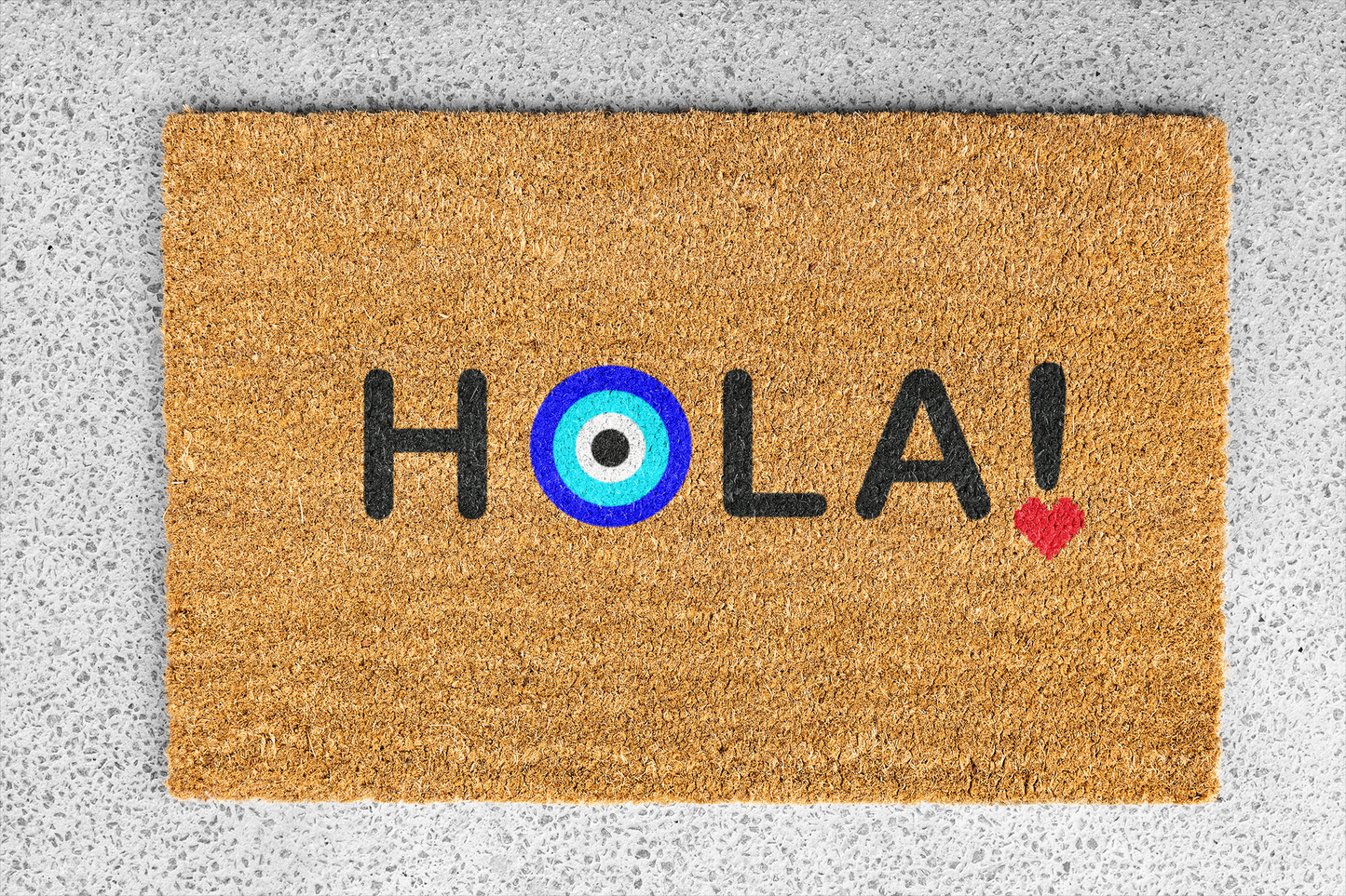 Hola! Doormat With Evil Eye