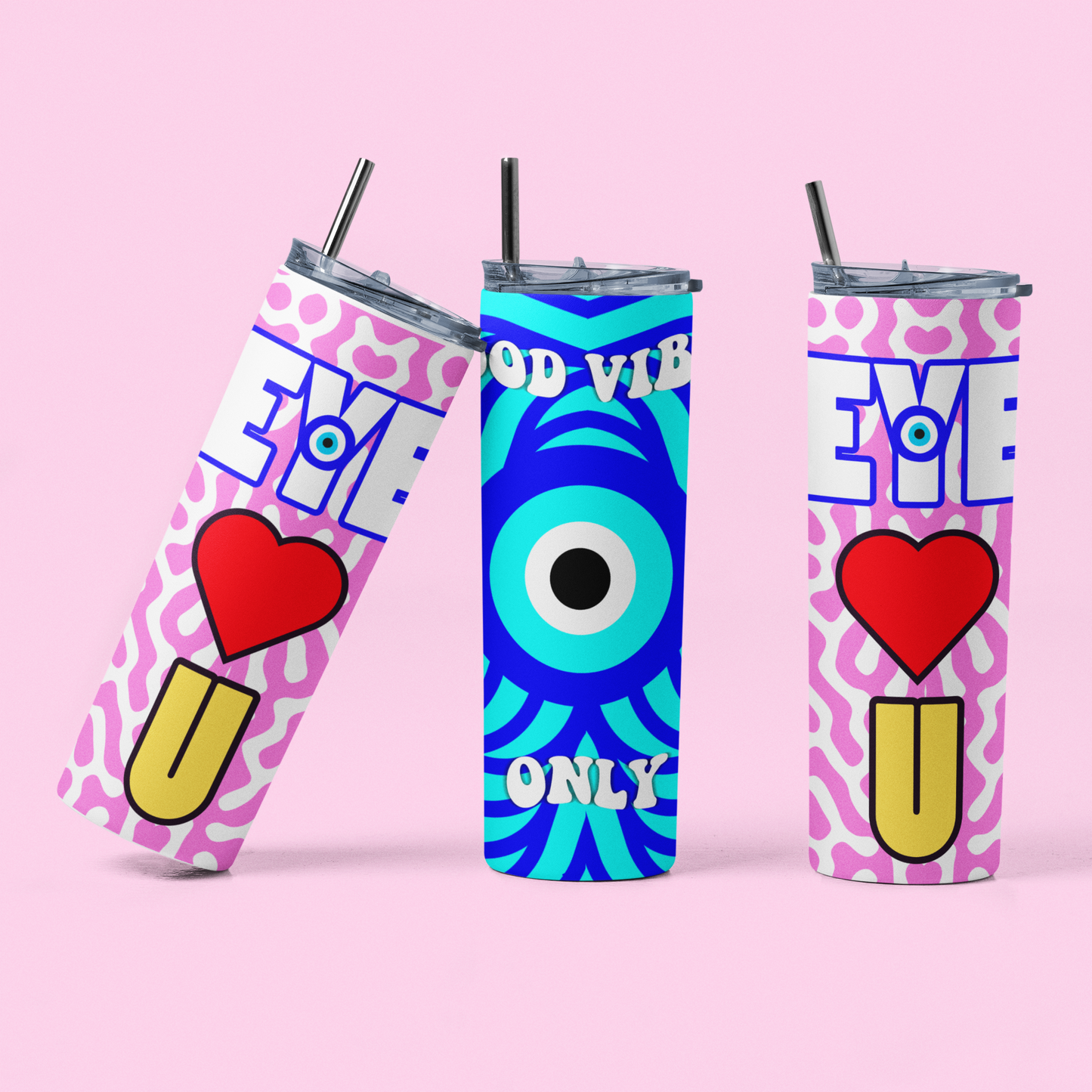 Good Vibes Only Evil Eye Stainless steel tumbler