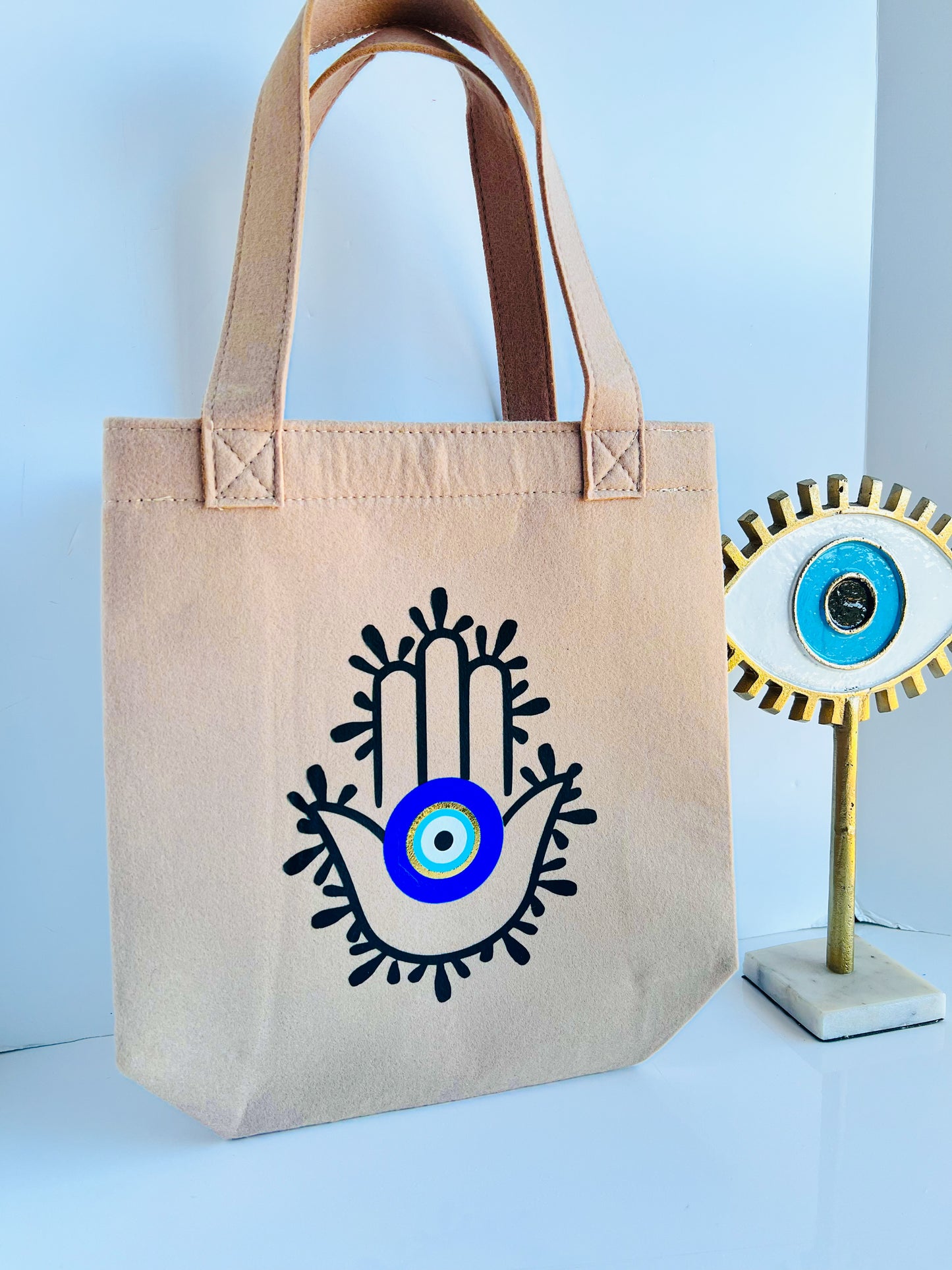 Amida Hamsa Felt Tote Bag