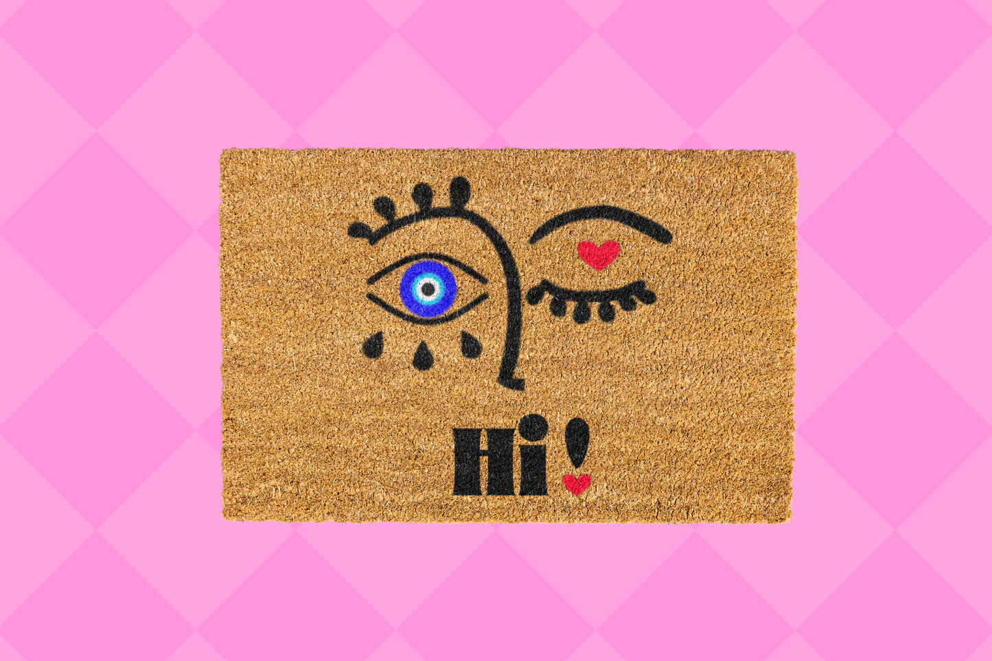 Amida Evil Eye Doormat, Woman Face Hi Doormat