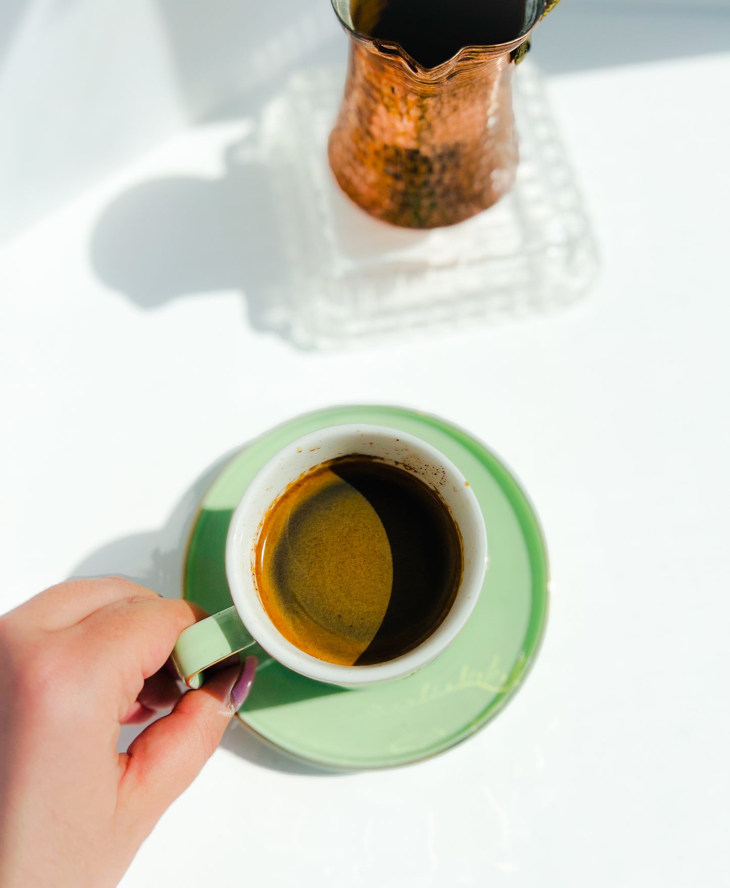 Hamsa Hand Coffee Cup With Turkish Coffee