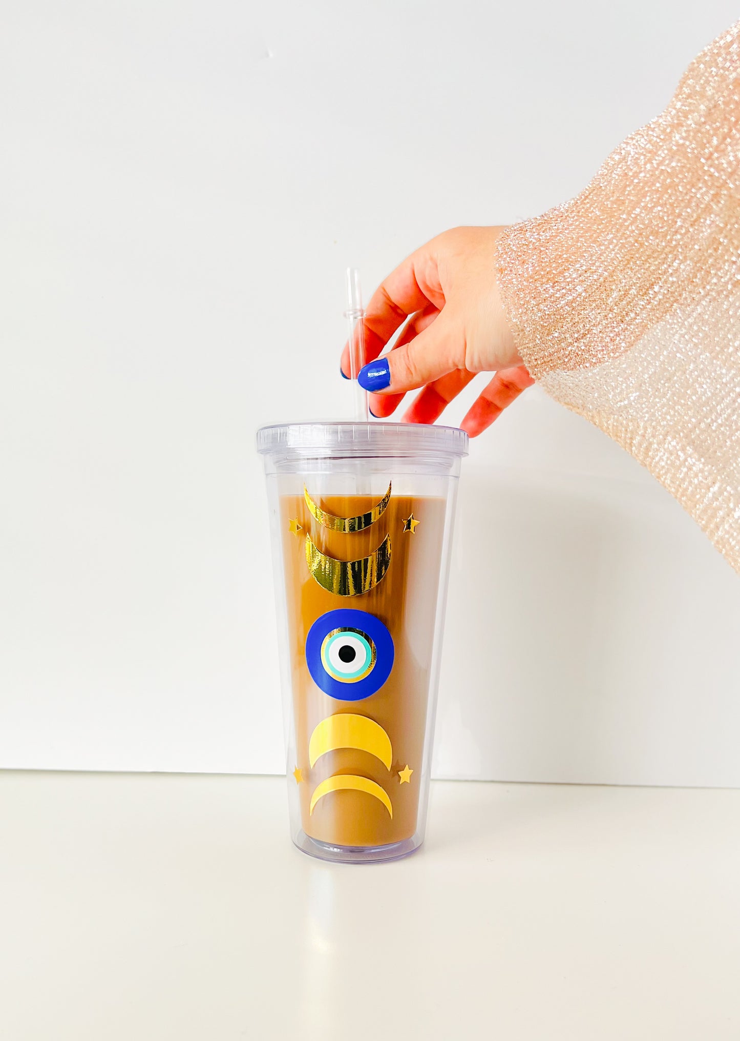 Moon Phase With Evil Eye Tumbler