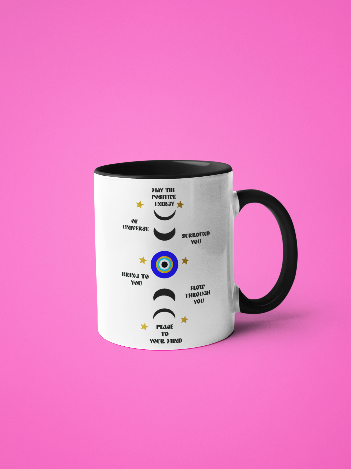 Moon Phase Evil Eye Quotes Mug with Color Inside