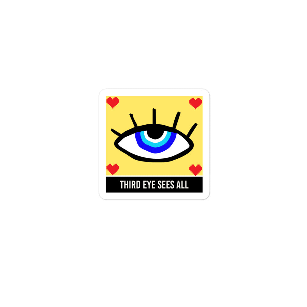 Third Eye Sees All Evil Eye Sticker Bubble-free stickers