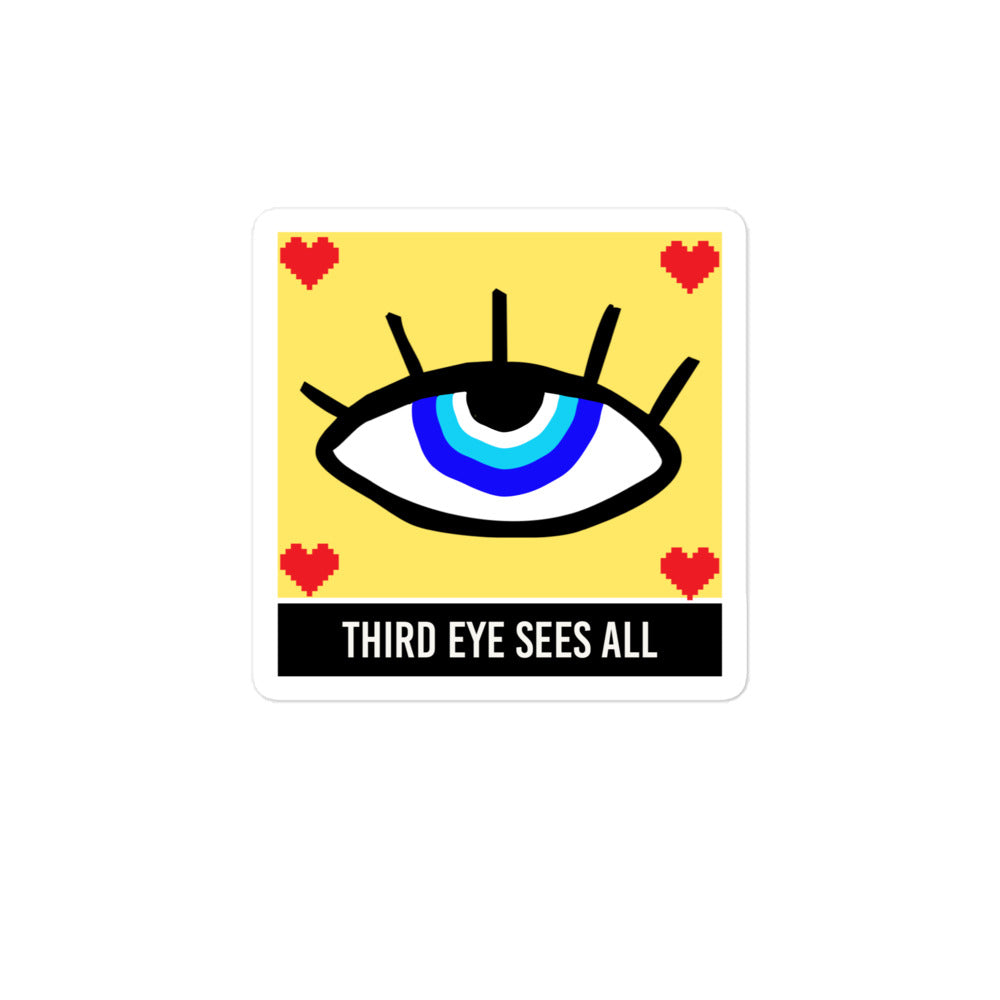 Third Eye Sees All Evil Eye Sticker Bubble-free stickers