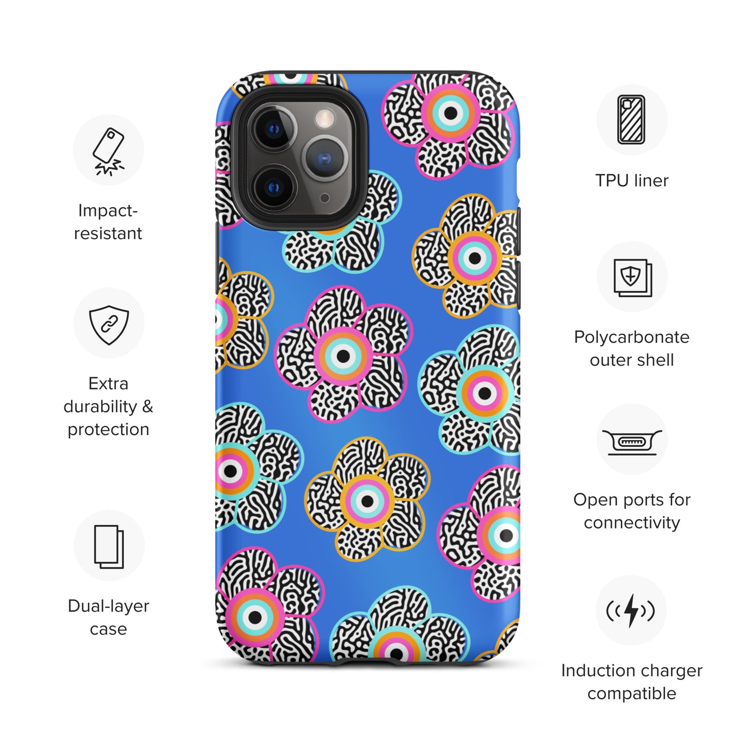 Flower With Evil Eye Tough iPhone case