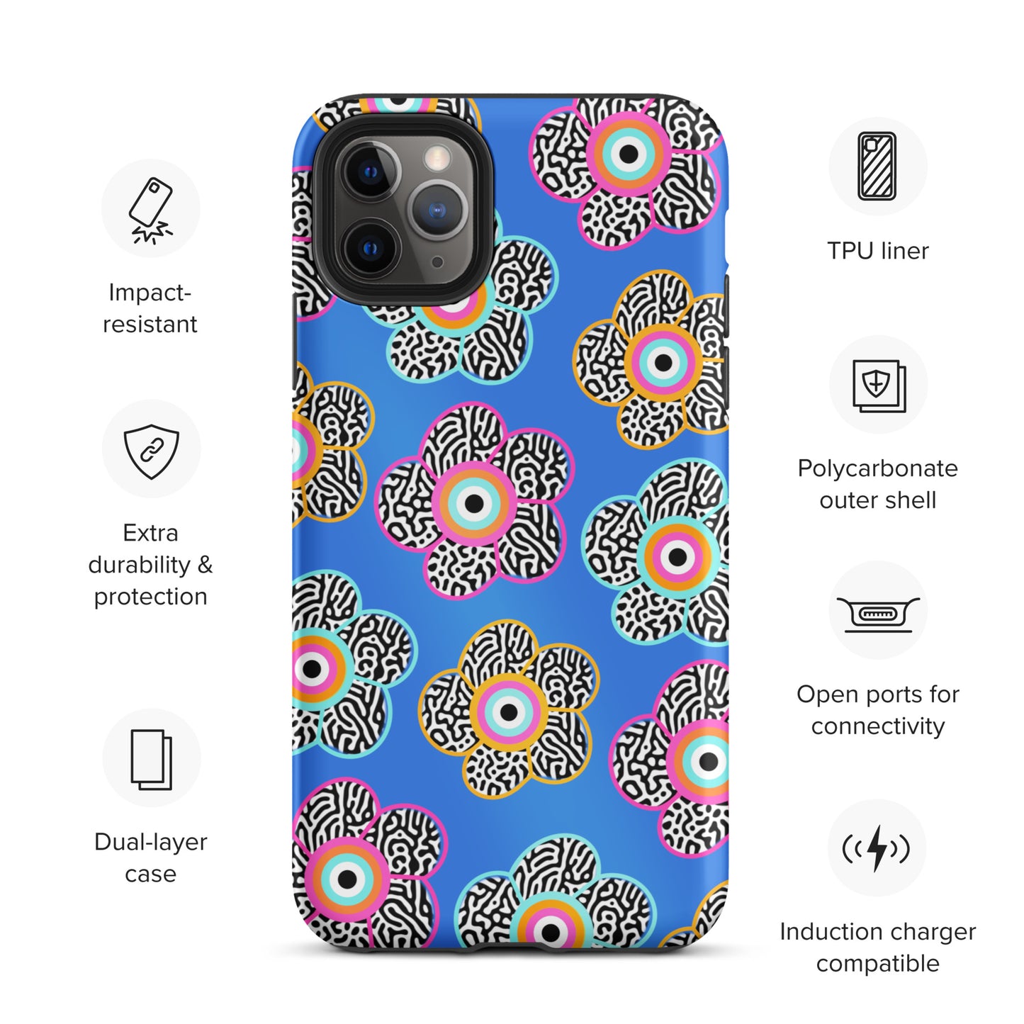 Flower With Evil Eye Tough iPhone case