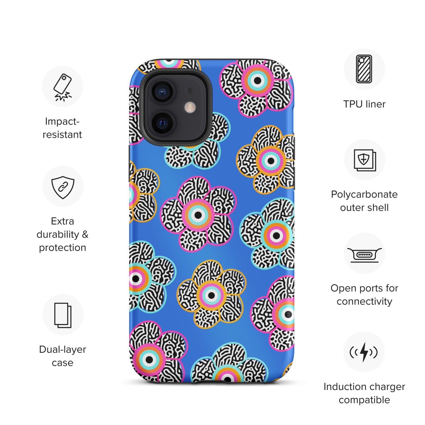 Flower With Evil Eye Tough iPhone case