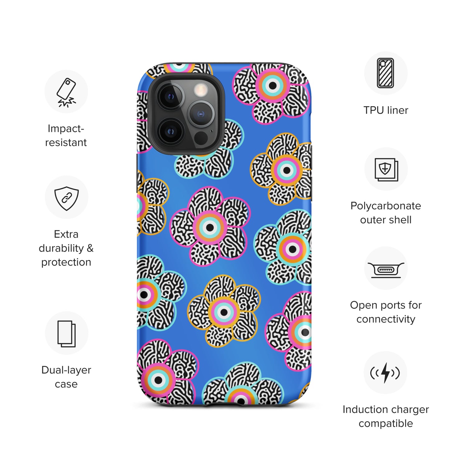 Flower With Evil Eye Tough iPhone case