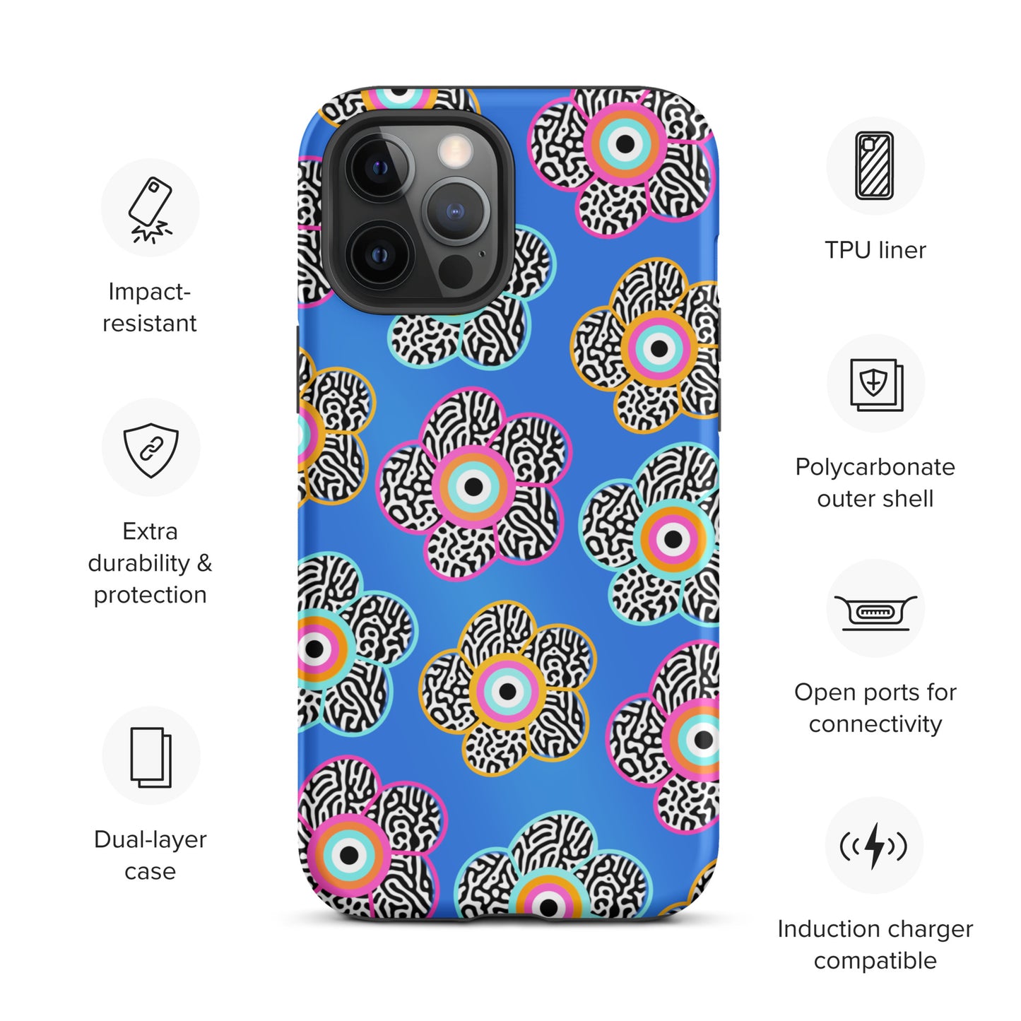 Flower With Evil Eye Tough iPhone case