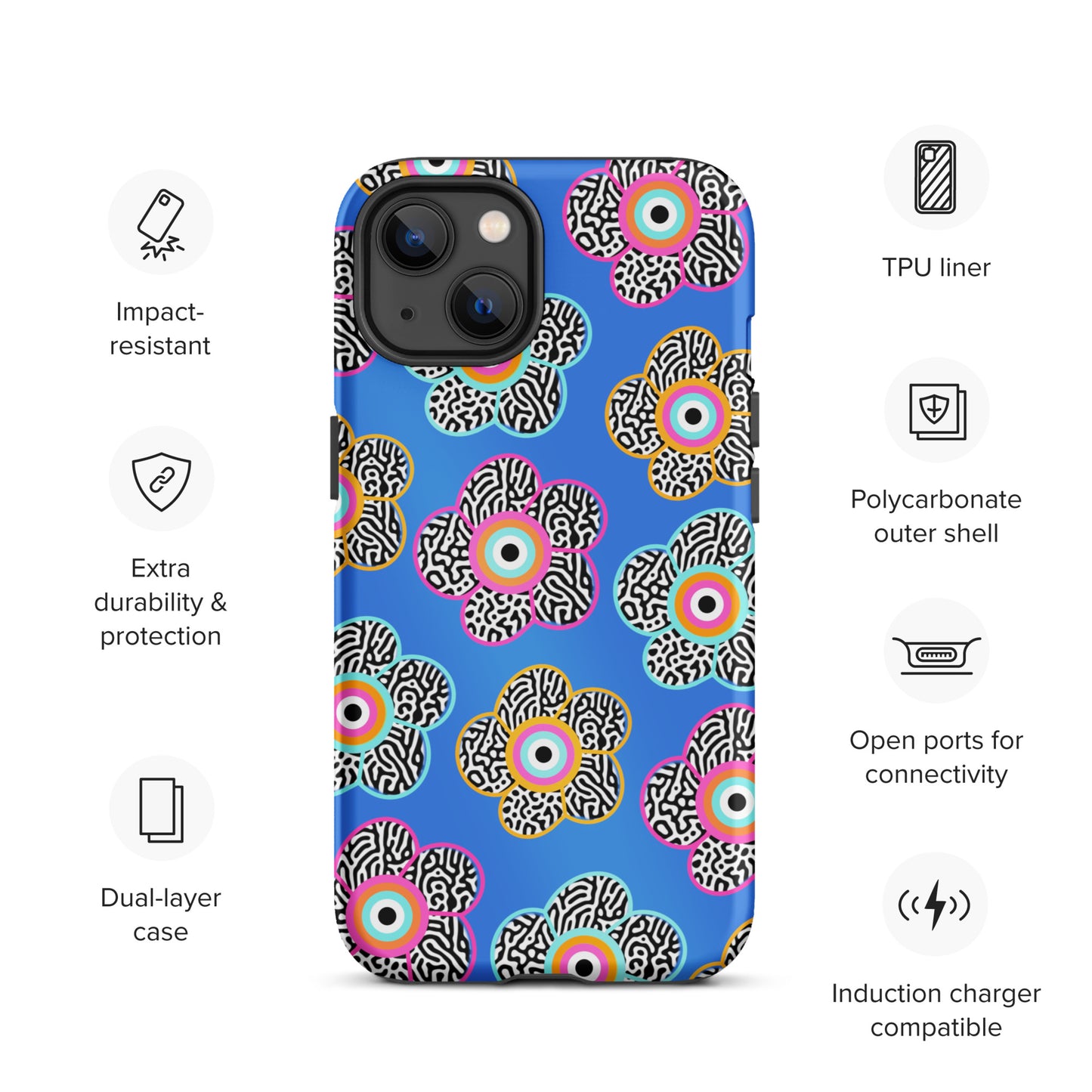 Flower With Evil Eye Tough iPhone case