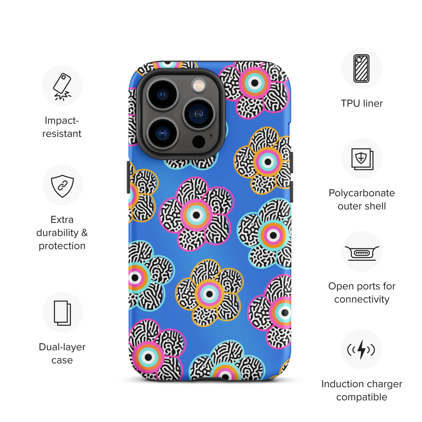 Flower With Evil Eye Tough iPhone case