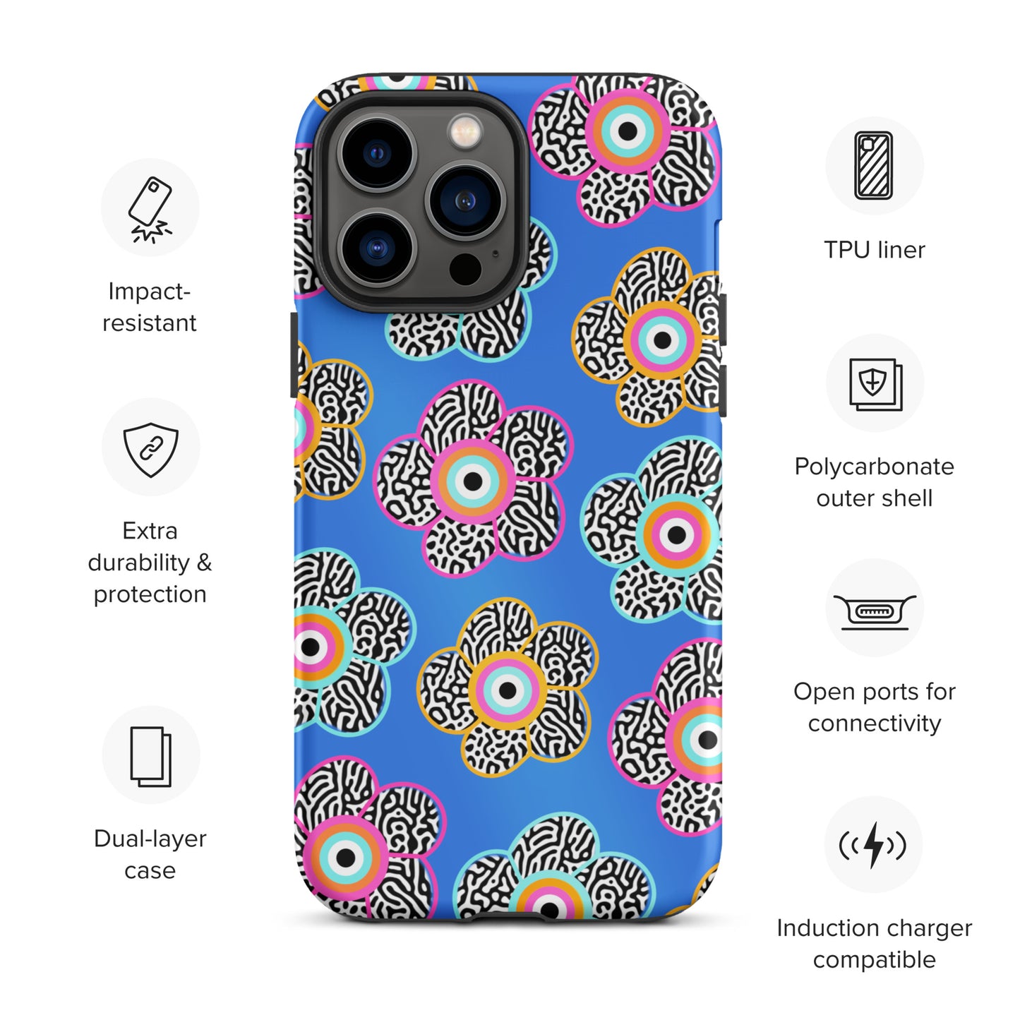 Flower With Evil Eye Tough iPhone case