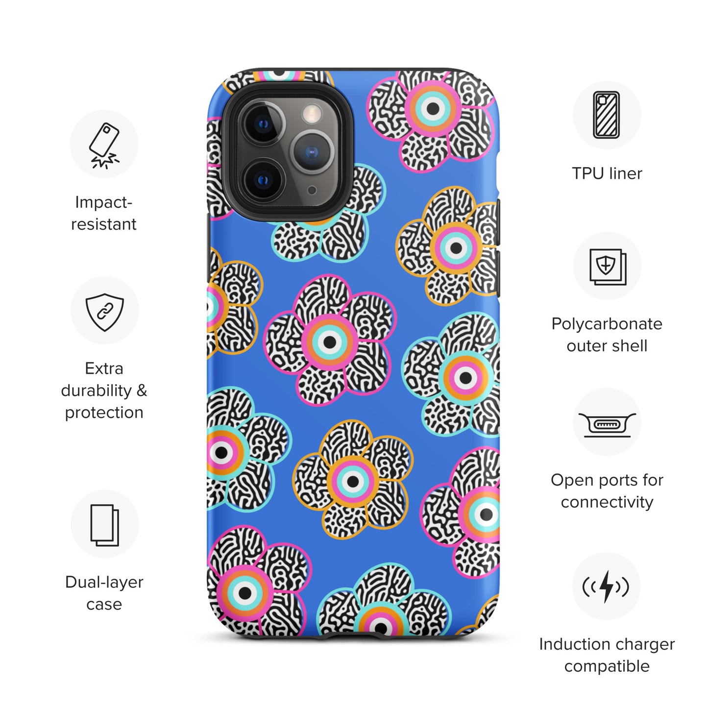 Flower With Evil Eye Tough iPhone case