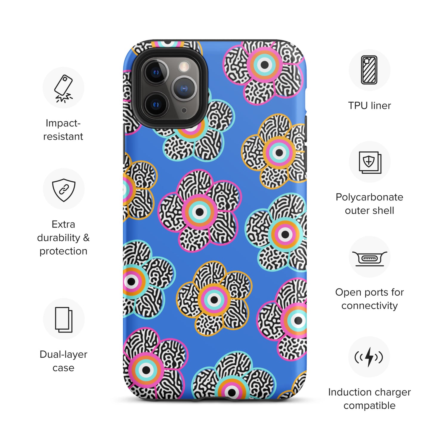 Flower With Evil Eye Tough iPhone case